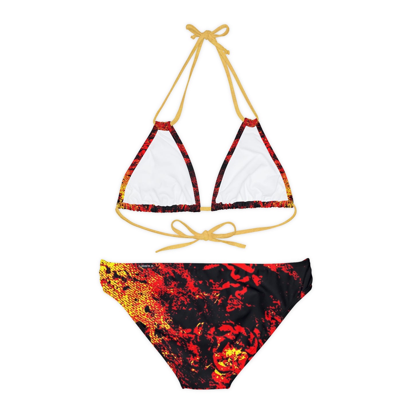 "Mystic Cube" (Cosmic Fusion - Persimmon) - Strappy Bikini Set
