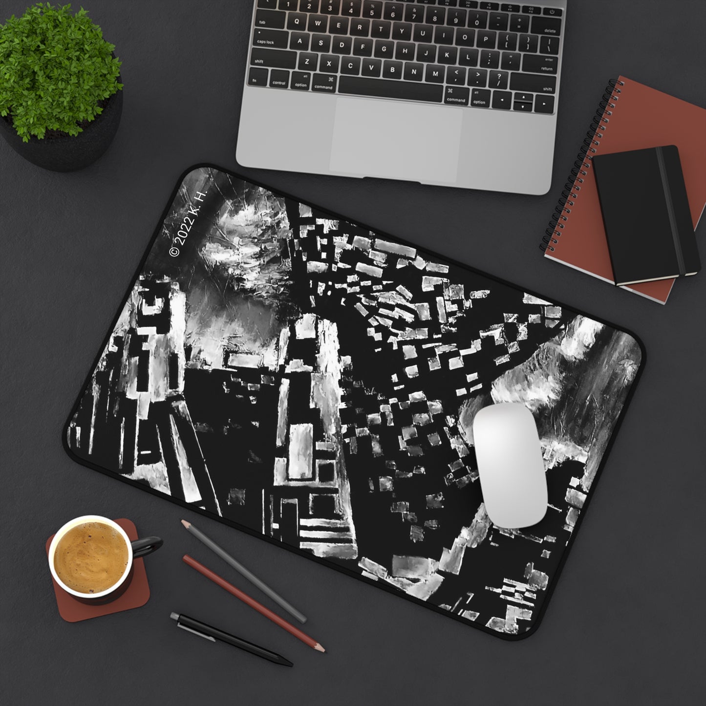 "Digital Drift" (Midnight): Gaming Mouse Pad/Desk Mat