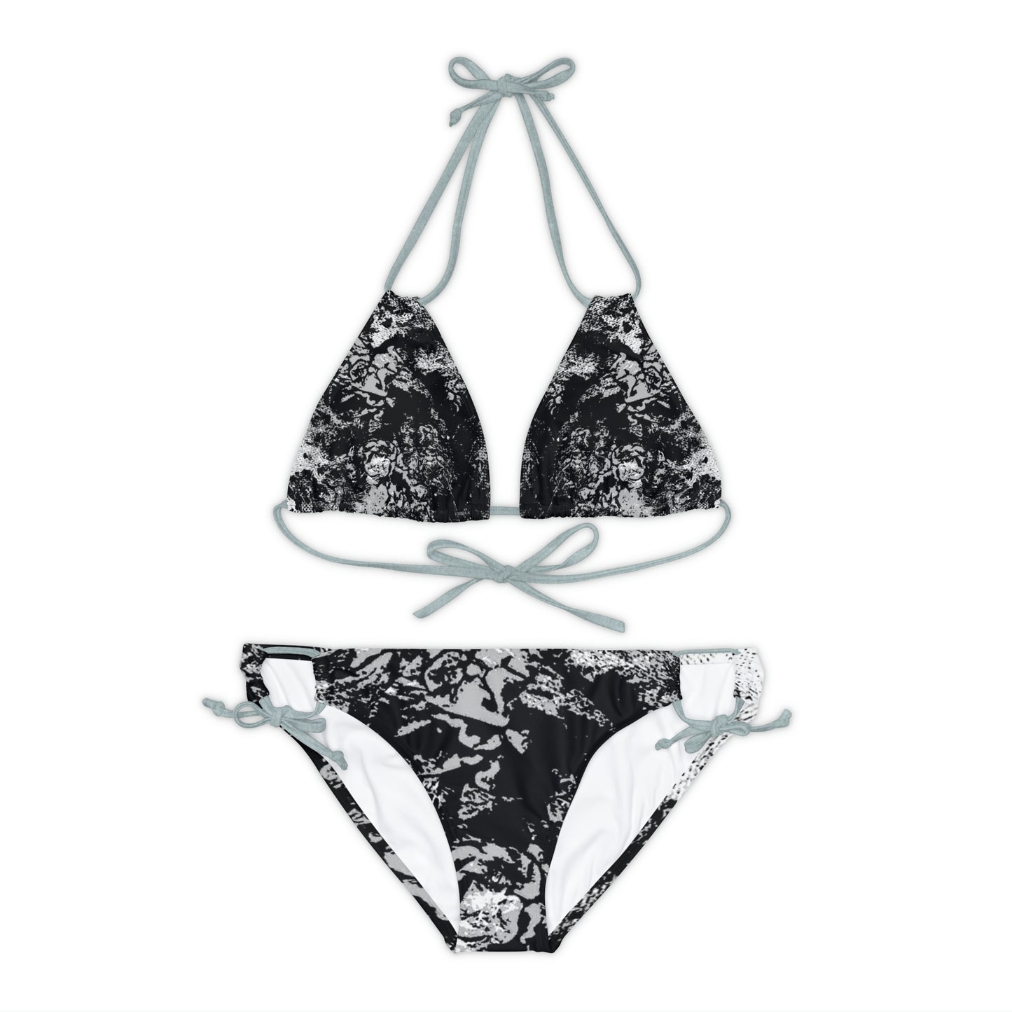"Mystic Cube" (Cosmic Fusion - Medium Charcoal) - Strappy Bikini Set