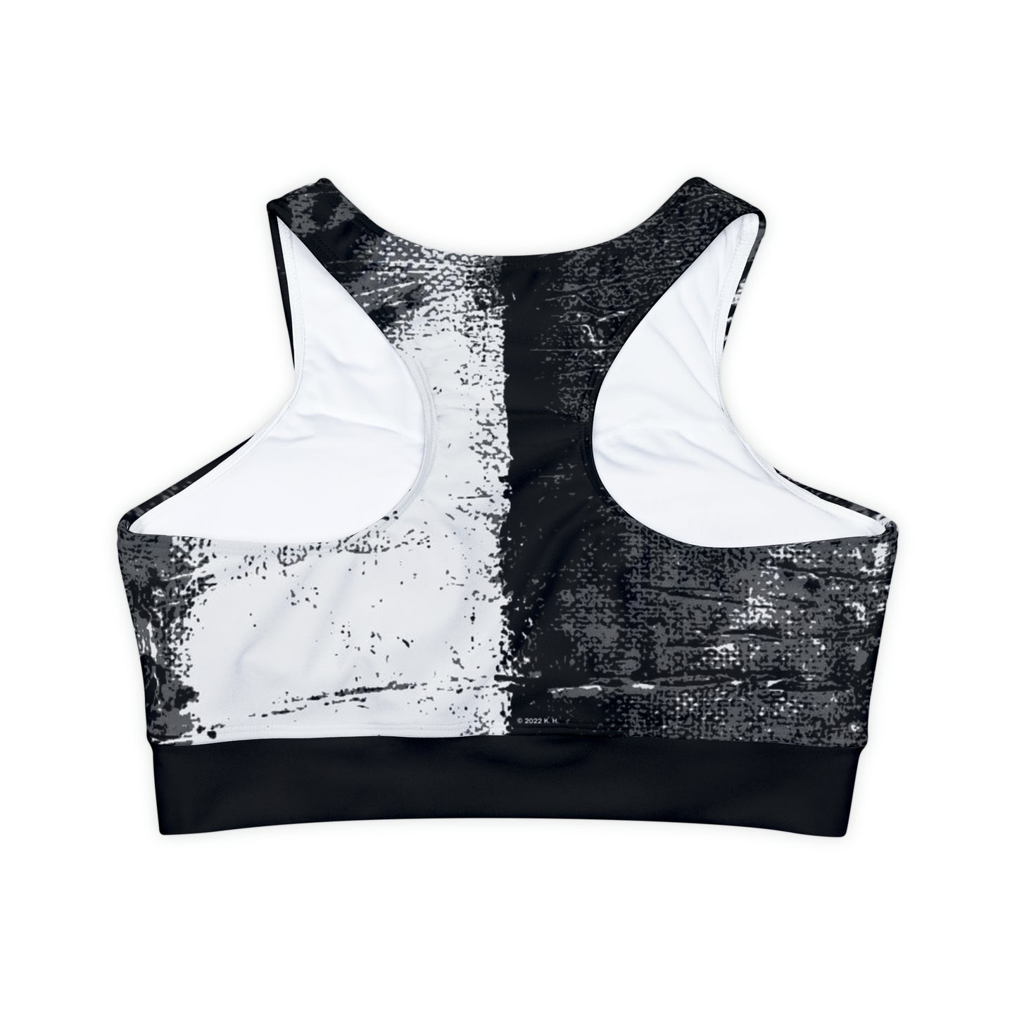 "Mystic Cube" (Cosmic Fusion - Dark Charcoal) - Fully Lined, Padded Sports Bra