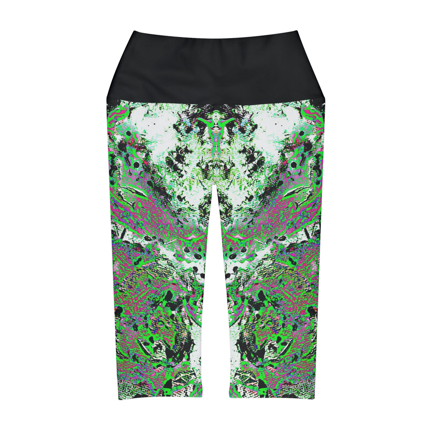 "Dreamy Love" (Cosmic Fusion - Shamrock Green) - Yoga Capri Leggings