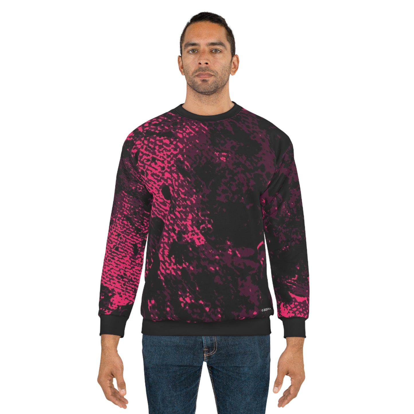 "Mystic Cube" (Cosmic Fusion - Dark Plum/Cherry) - Unisex Sweatshirt