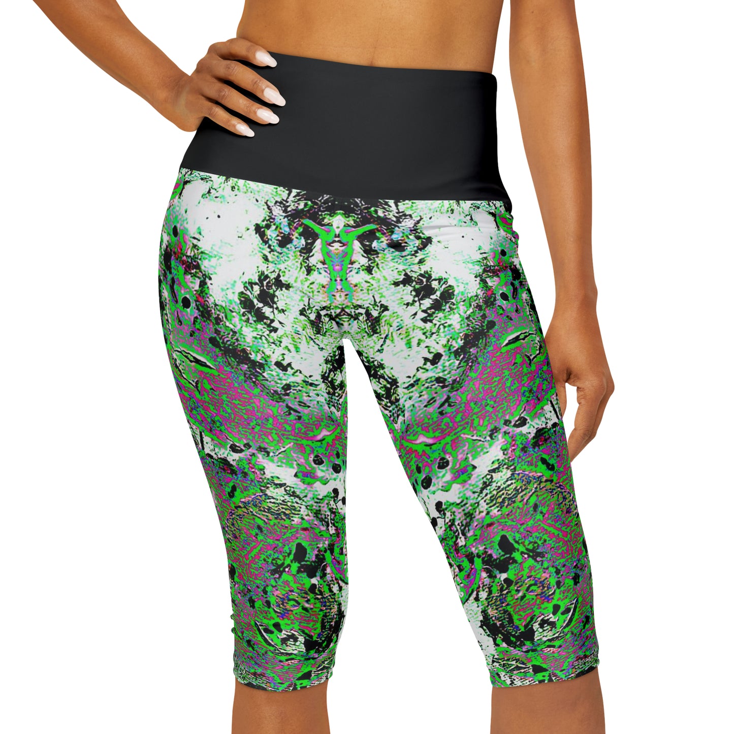"Dreamy Love" (Cosmic Fusion - Shamrock Green) - Yoga Capri Leggings