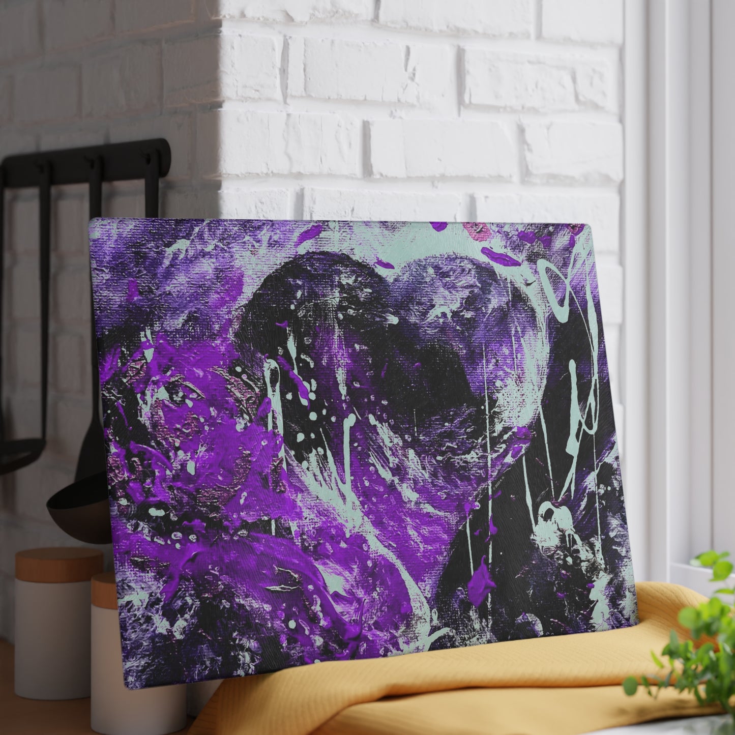 "Dreamy Love" (Violet/Lavender) - Glass Cutting Boards