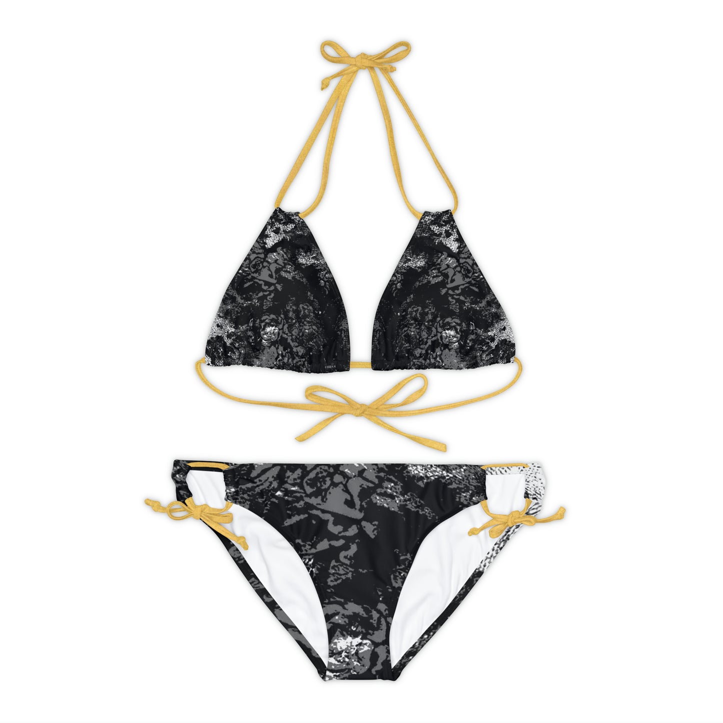 "Mystic Cube" (Cosmic Fusion - Dark Charcoal) - Strappy Bikini Set