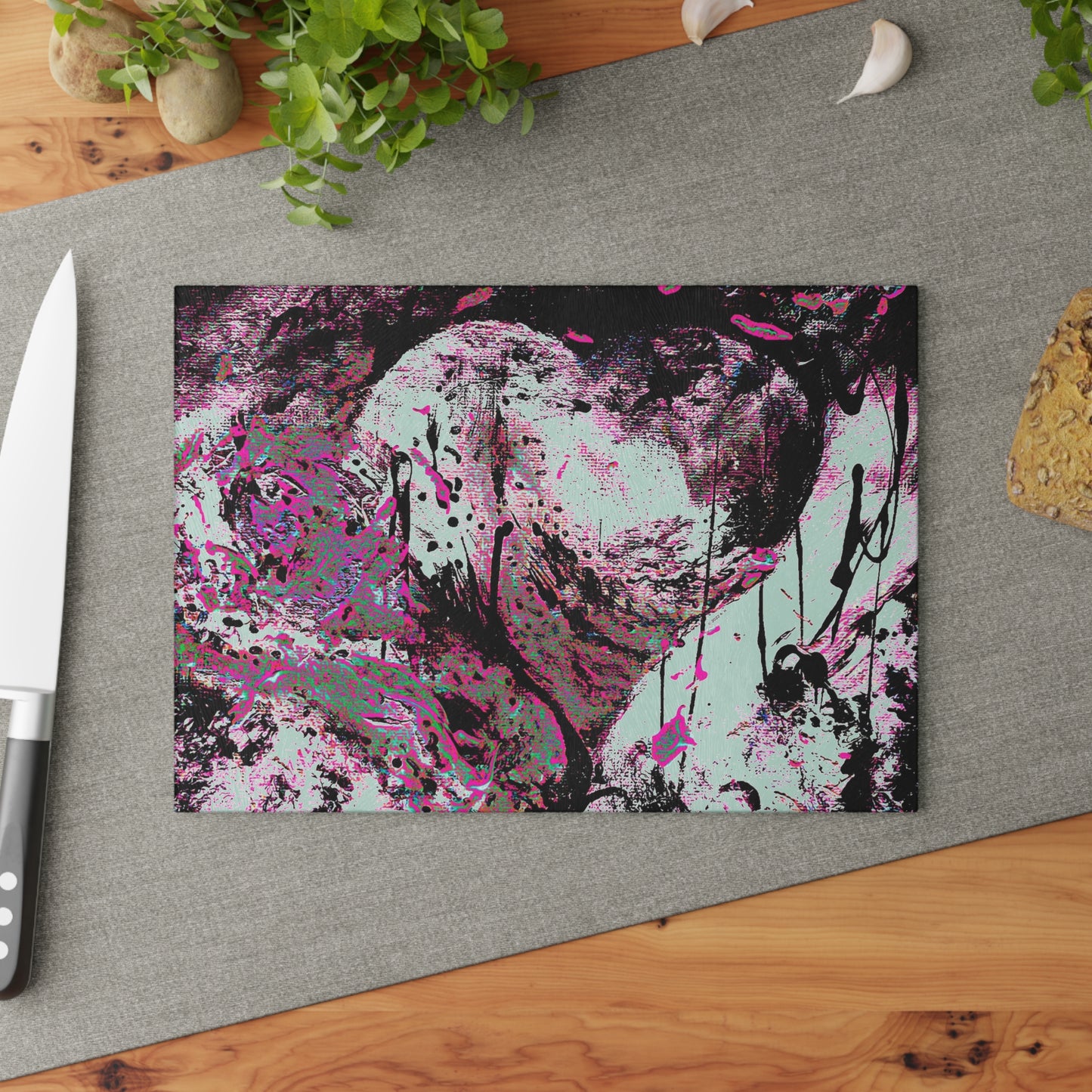 "Dreamy Love" (Cosmic Fusion - Angelic Pink) - Glass Cutting Boards