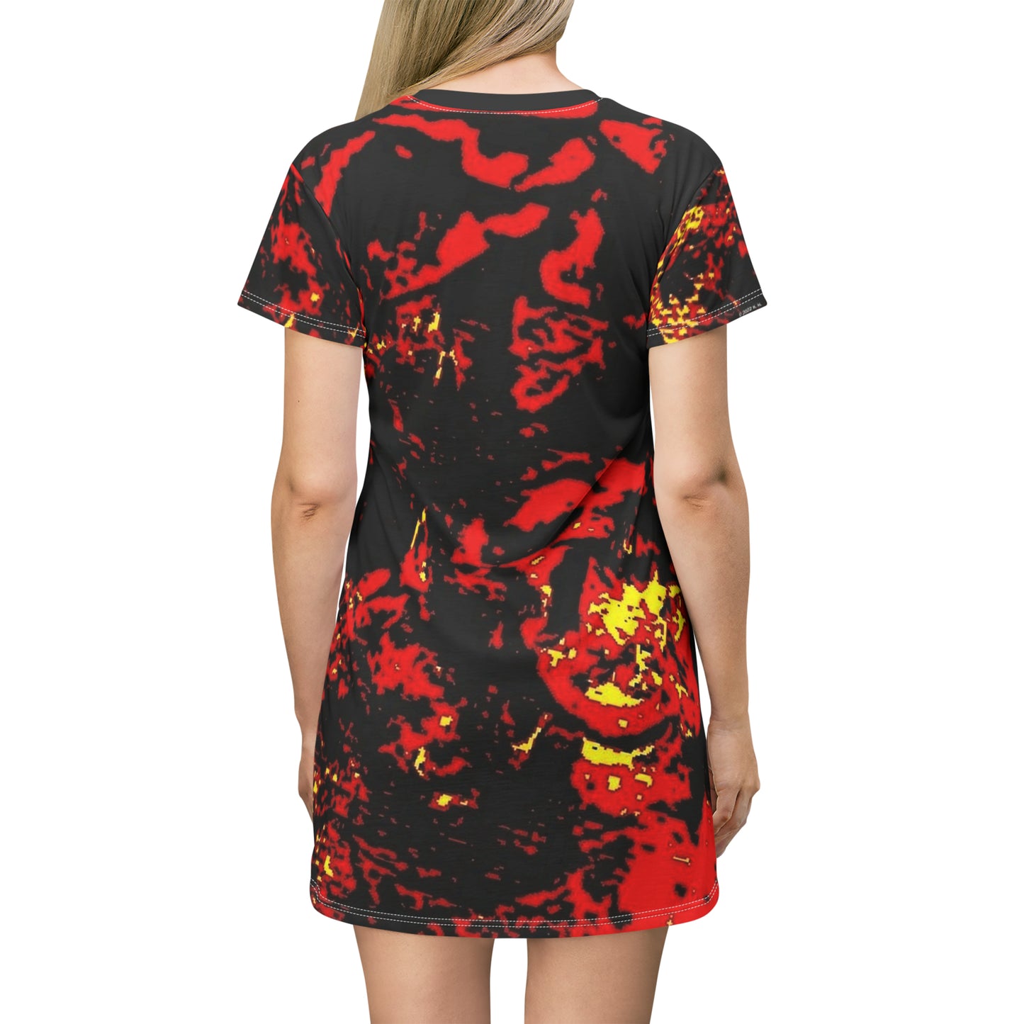 "Mystic Cube" (Cosmic Fusion - Persimmon) - T-Shirt Dress