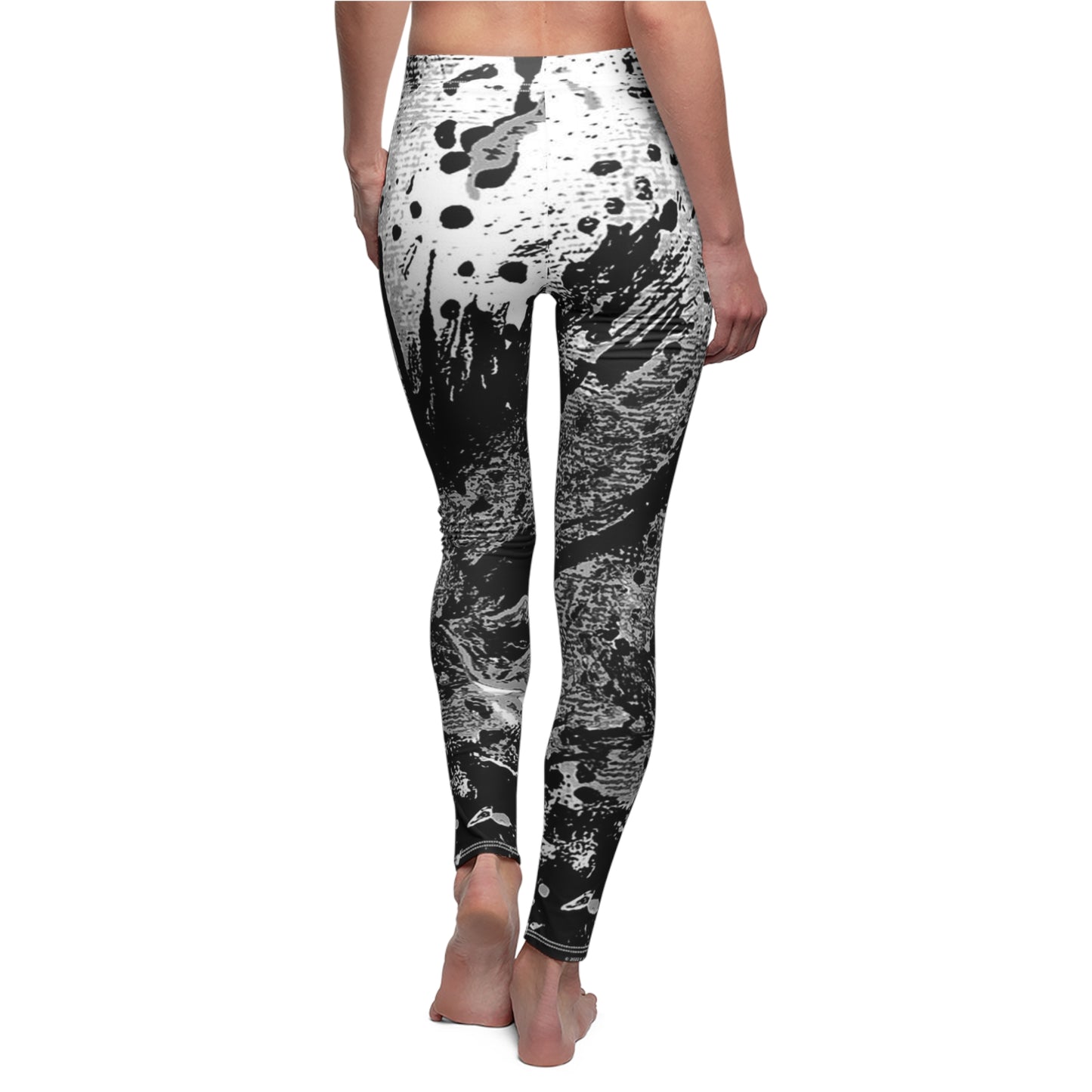 "Dreamy Love" (Cosmic Fusion - Black/White/Gray) - Casual Leggings