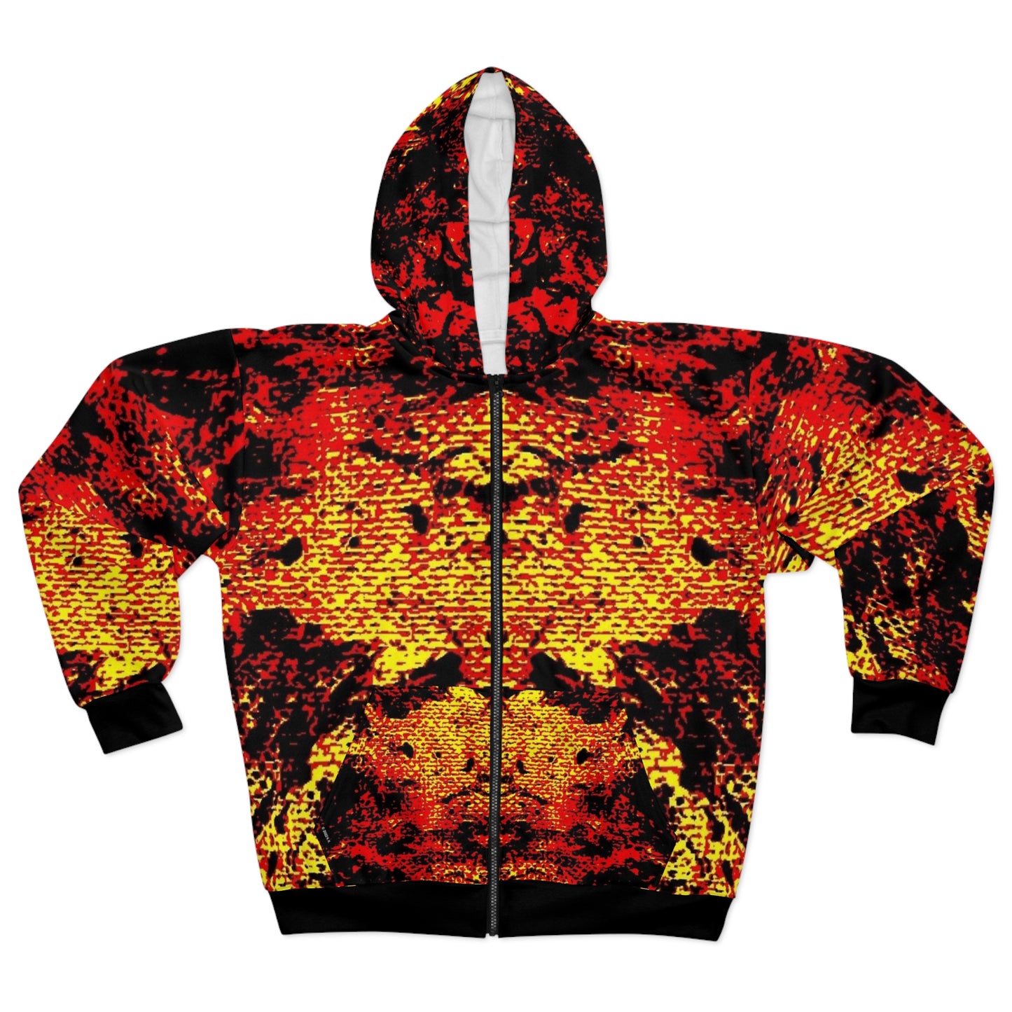 "Mystic Cube" (Cosmic Fusion - Persimmon) - Unisex Zip Hoodie