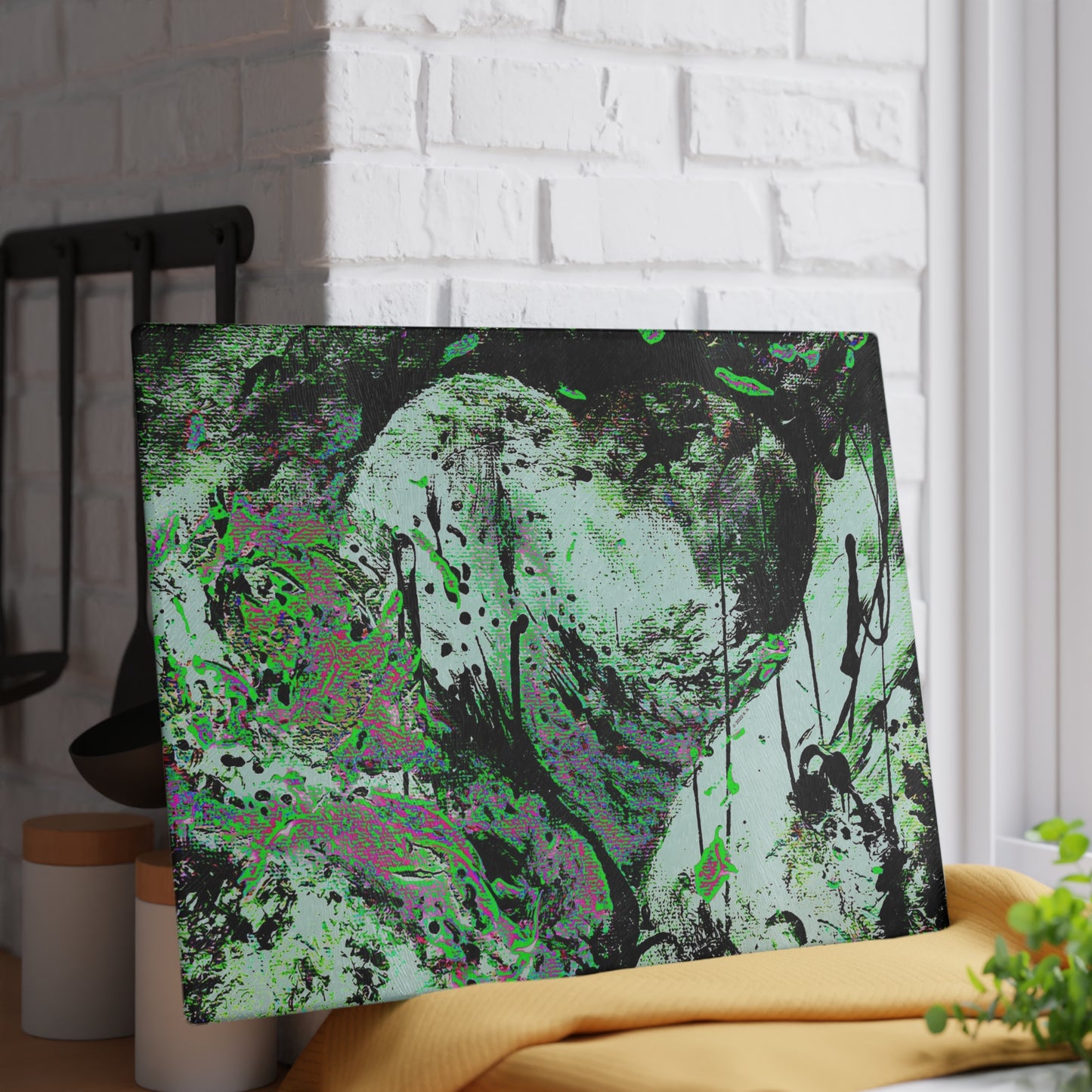 "Dreamy Love" (Cosmic Fusion - Shamrock Green) - Glass Cutting Boards