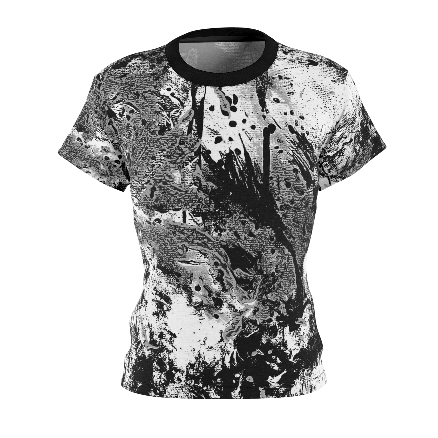"Dreamy Love" (Cosmic Fusion - White/Black/Gray) - Women's Crew Neck Tee (w/ heart)