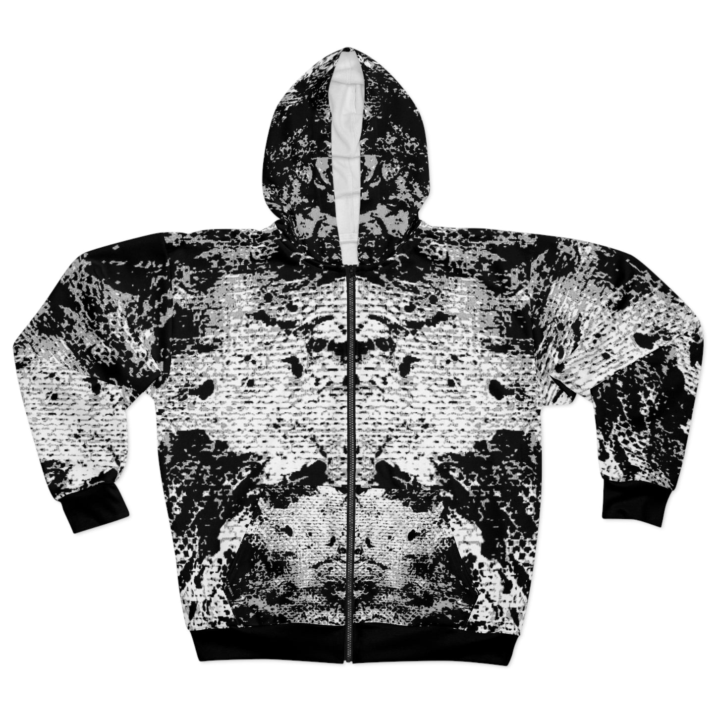 "Mystic Cube" (Cosmic Fusion - Medium Charcoal) - Unisex Zip Hoodie