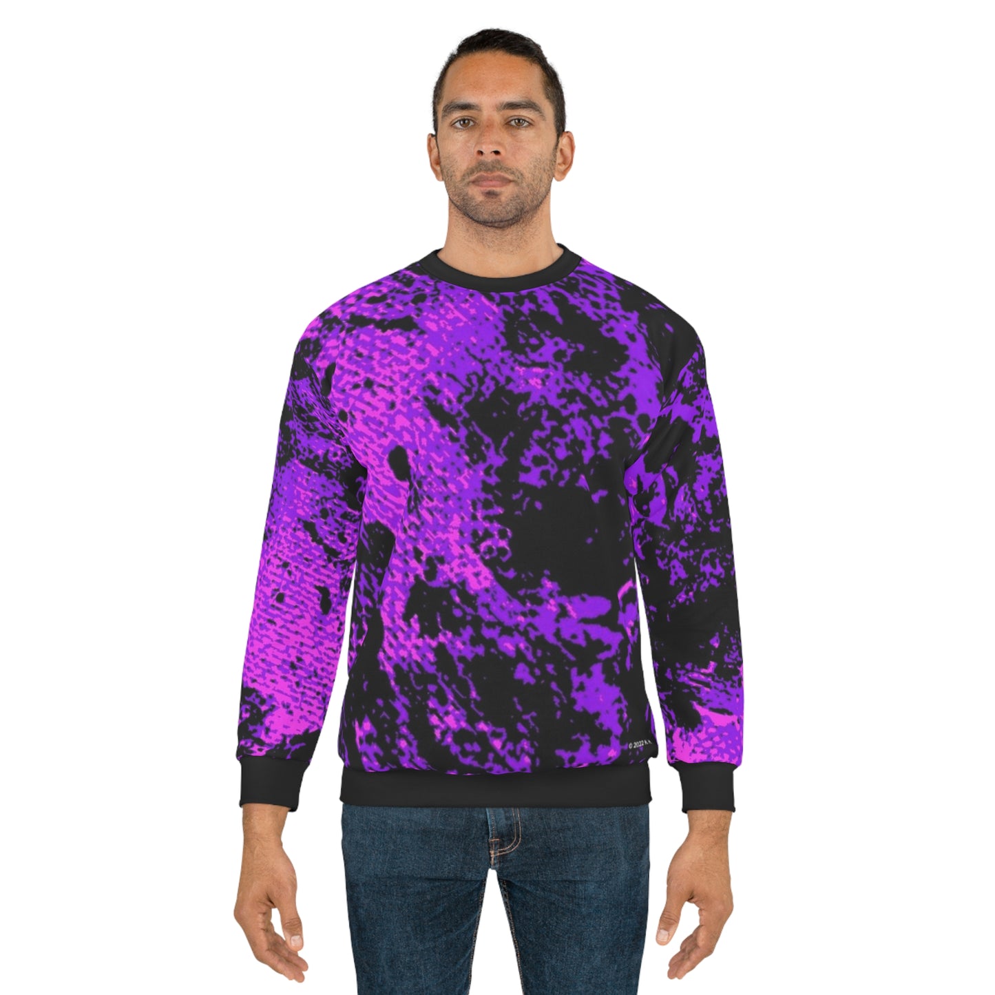 "Mystic Cube" (Cosmic Fusion - Violet/Hot Pink) - Unisex Sweatshirt