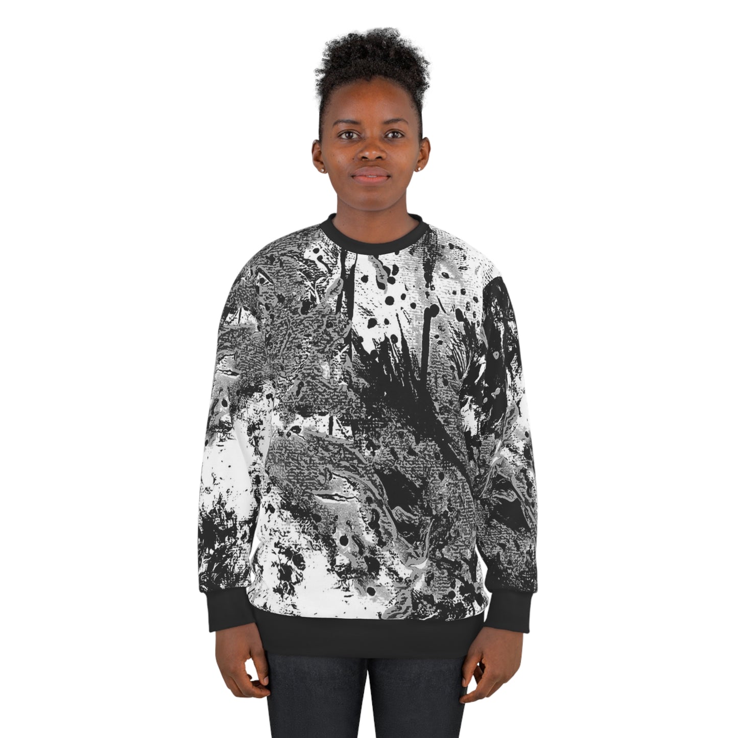 "Dreamy Love" (Cosmic Fusion - White/Black/Gray) - Unisex Sweatshirt (w/ heart)