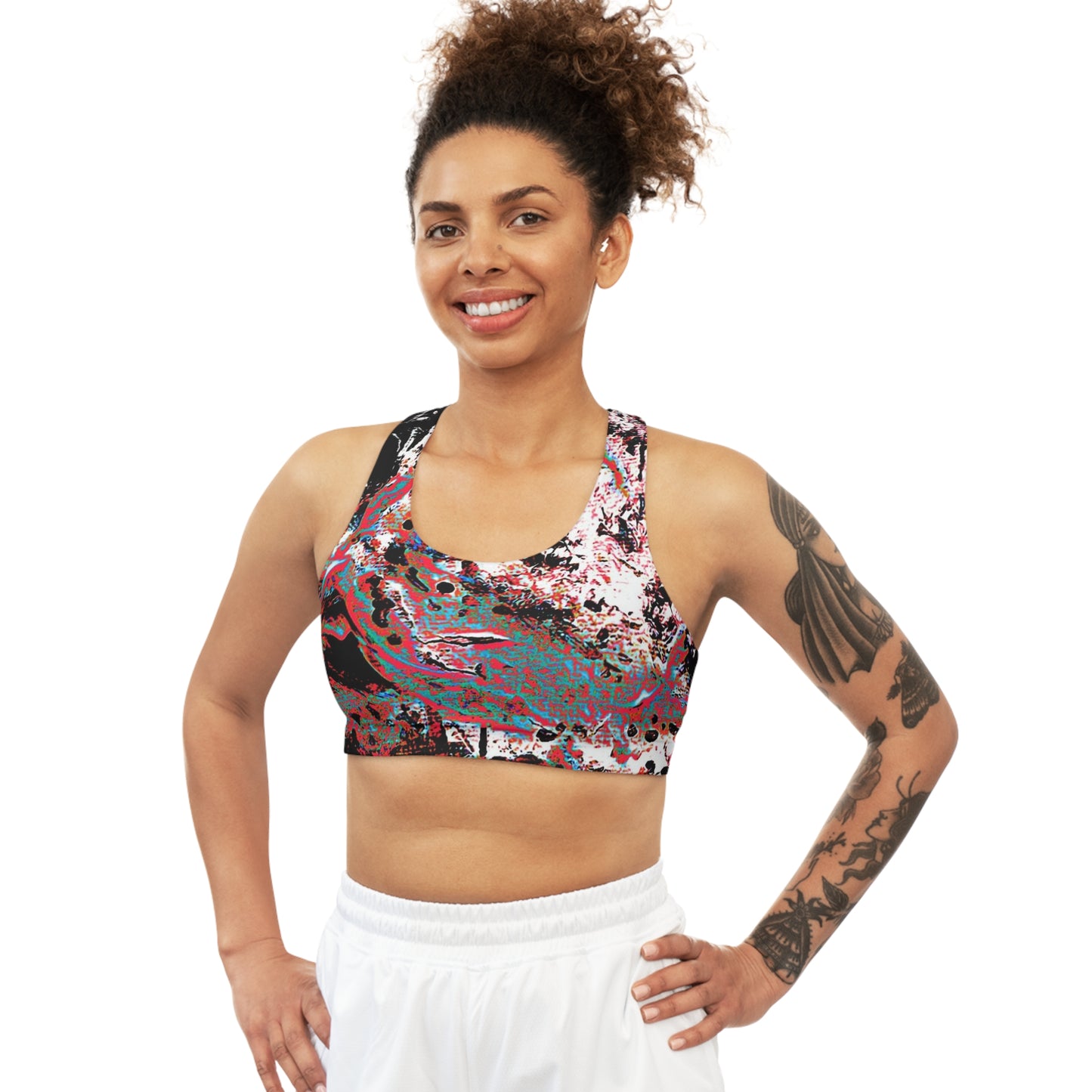 "Dreamy Love" (Cosmic Fusion - Persimmon) - Seamless Sports Bra