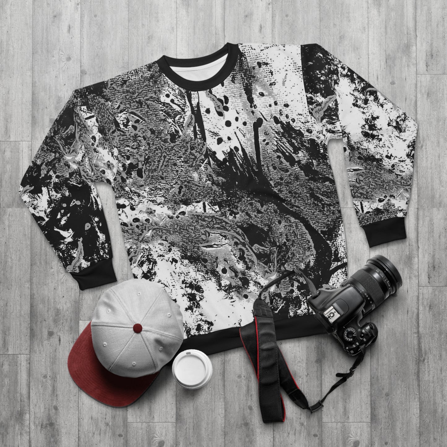 "Dreamy Love" (Cosmic Fusion - White/Black/Gray II) - Unisex Sweatshirt (w/out heart)