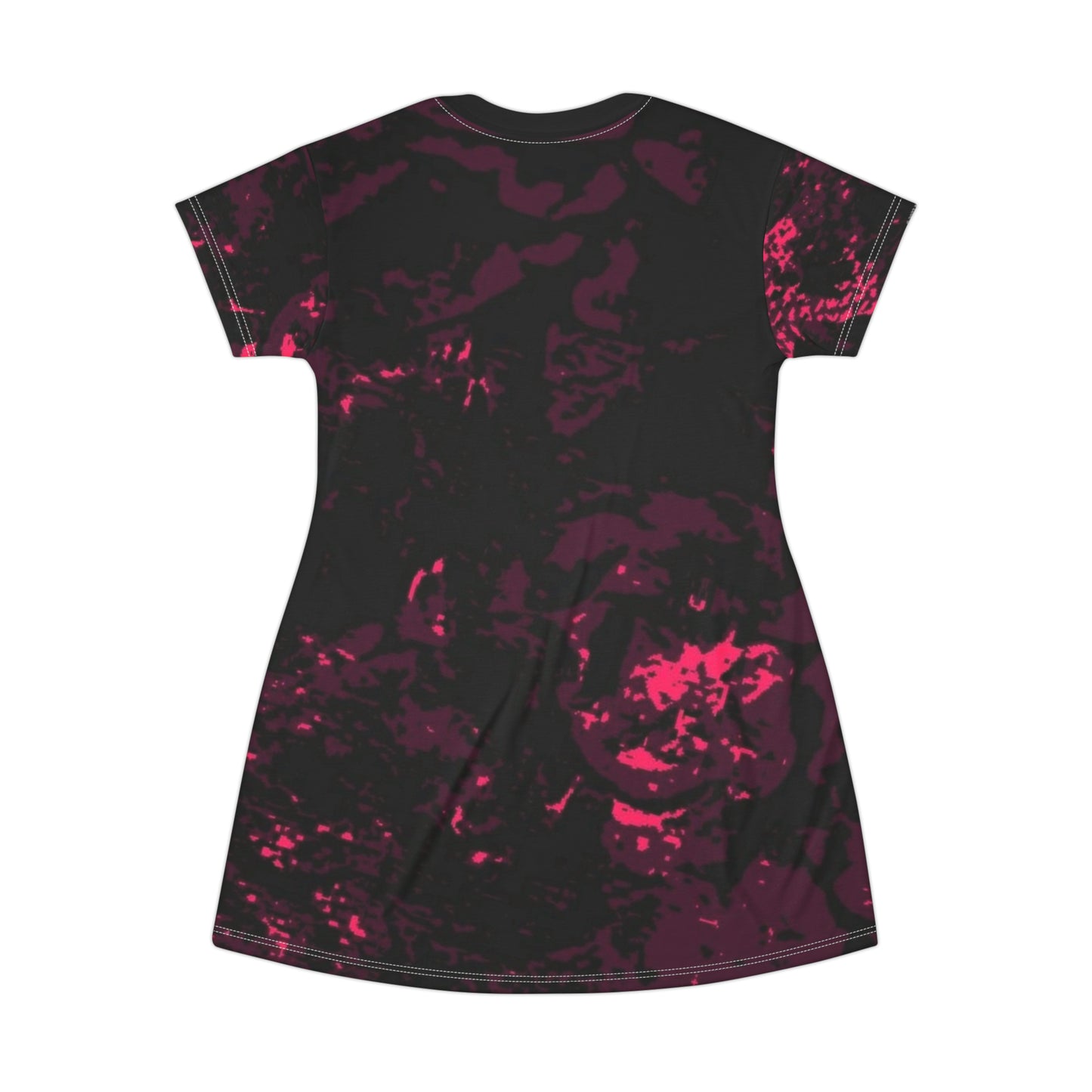 "Mystic Cube" (Cosmic Fusion - Dark Plum/Cherry) - T-Shirt Dress