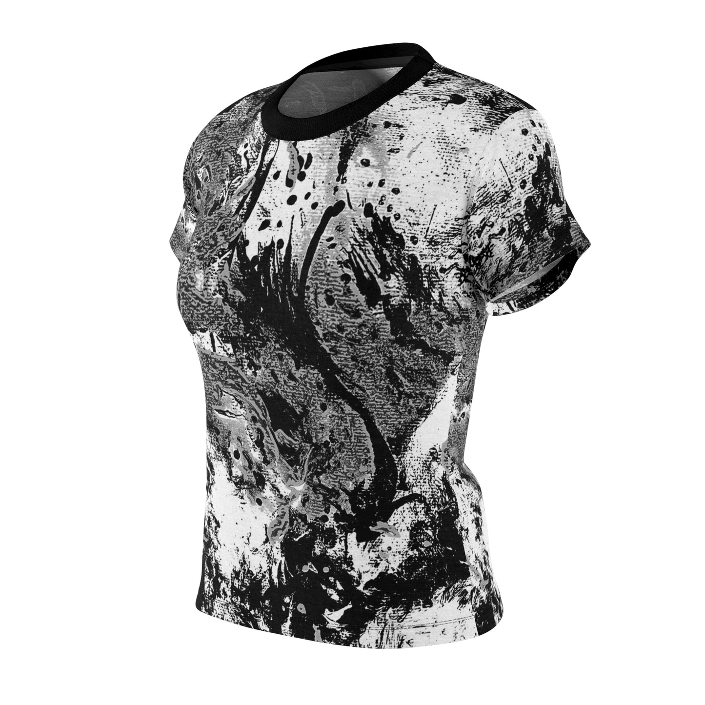 "Dreamy Love" (Cosmic Fusion - White/Black/Gray) - Women's Crew Neck Tee (w/ heart)