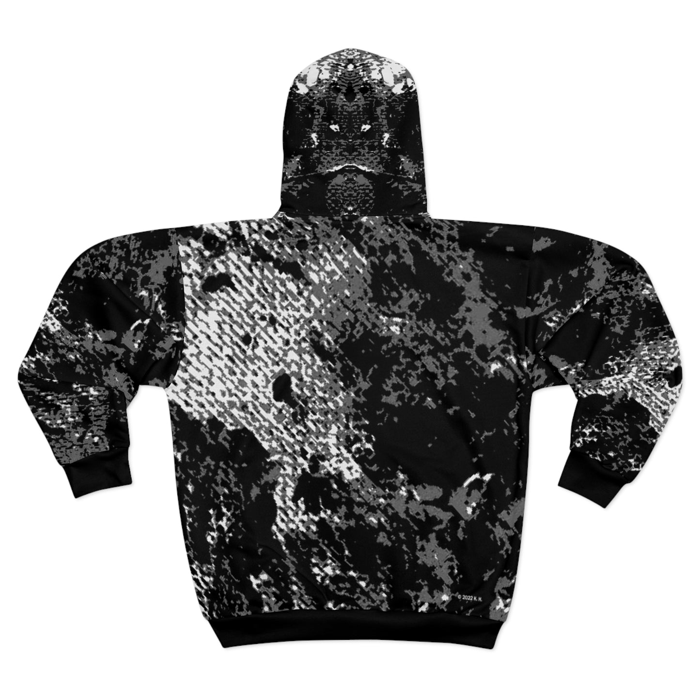 "Mystic Cube" (Cosmic Fusion - Dark Charcoal) - Unisex Zip Hoodie