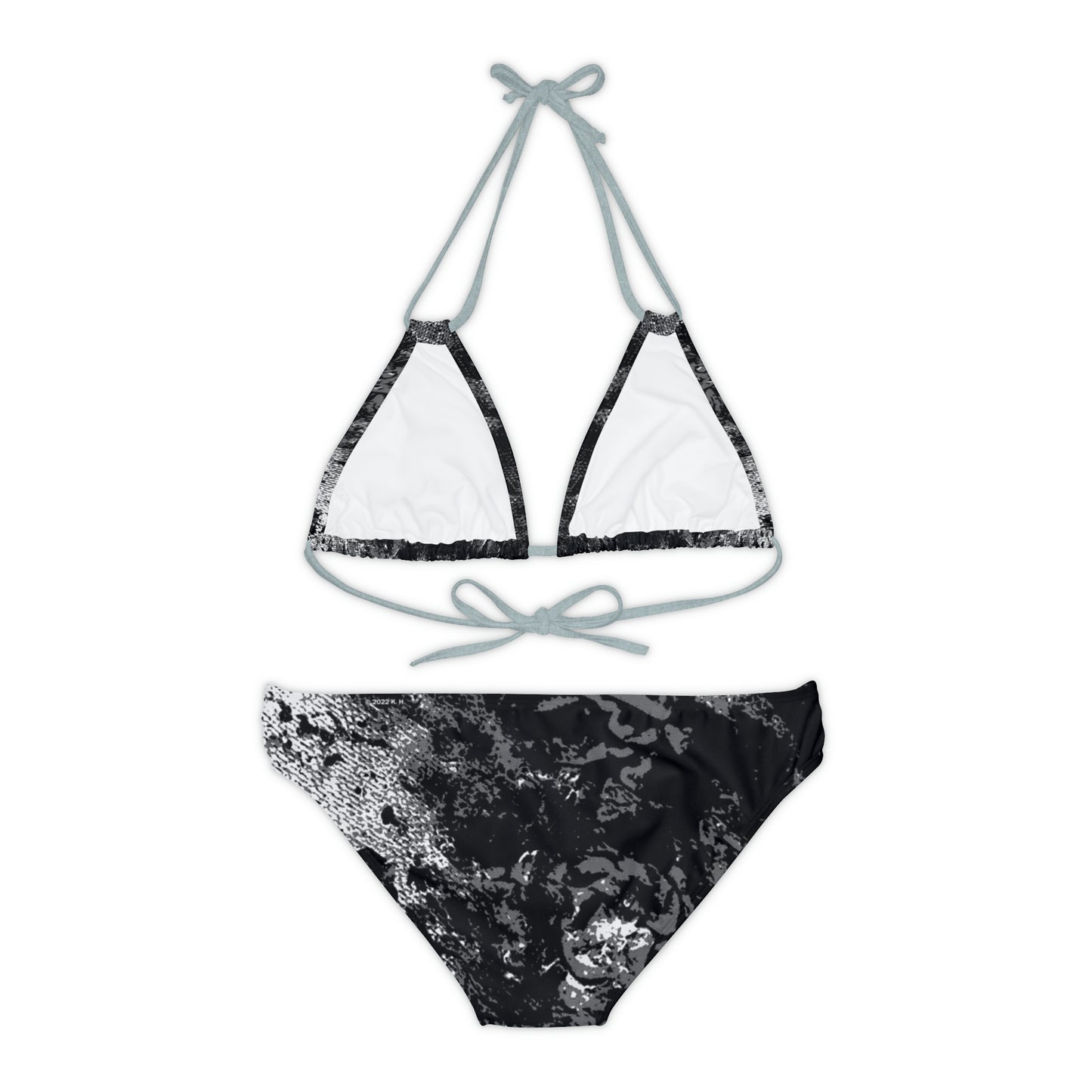 "Mystic Cube" (Cosmic Fusion - Dark Charcoal) - Strappy Bikini Set
