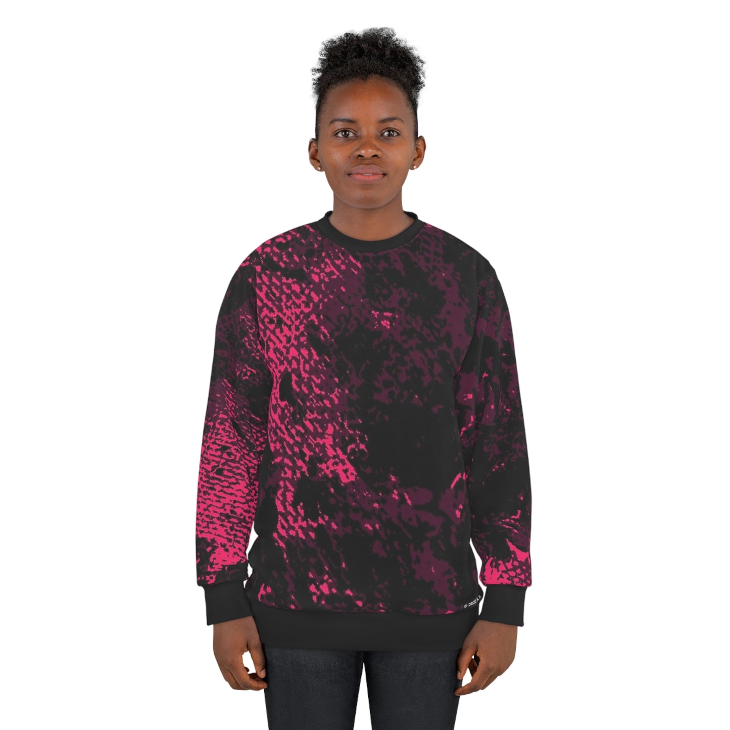 "Mystic Cube" (Cosmic Fusion - Dark Plum/Cherry) - Unisex Sweatshirt