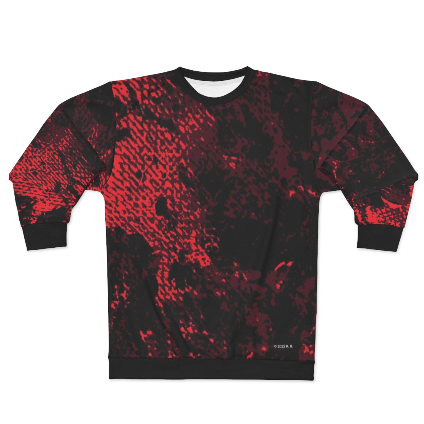 "Mystic Cube" (Cosmic Fusion - Dark Maroon/Neon Red) - Unisex Sweatshirt