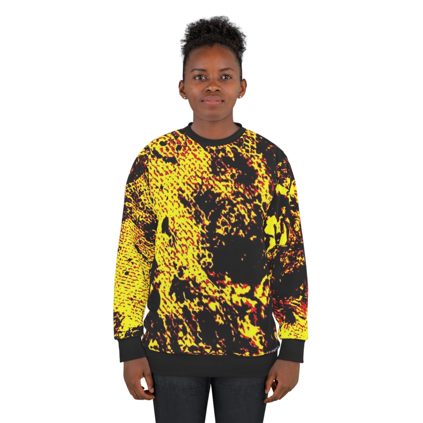 "Mystic Cube" (Cosmic Fusion - Neon Yellow) - Unisex Sweatshirt