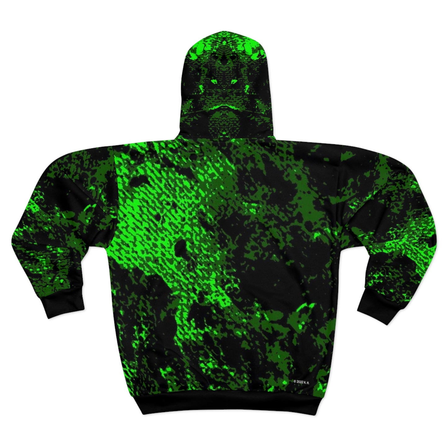 "Mystic Cube" (Cosmic Fusion - Emerald Green) - Unisex Zip Hoodie