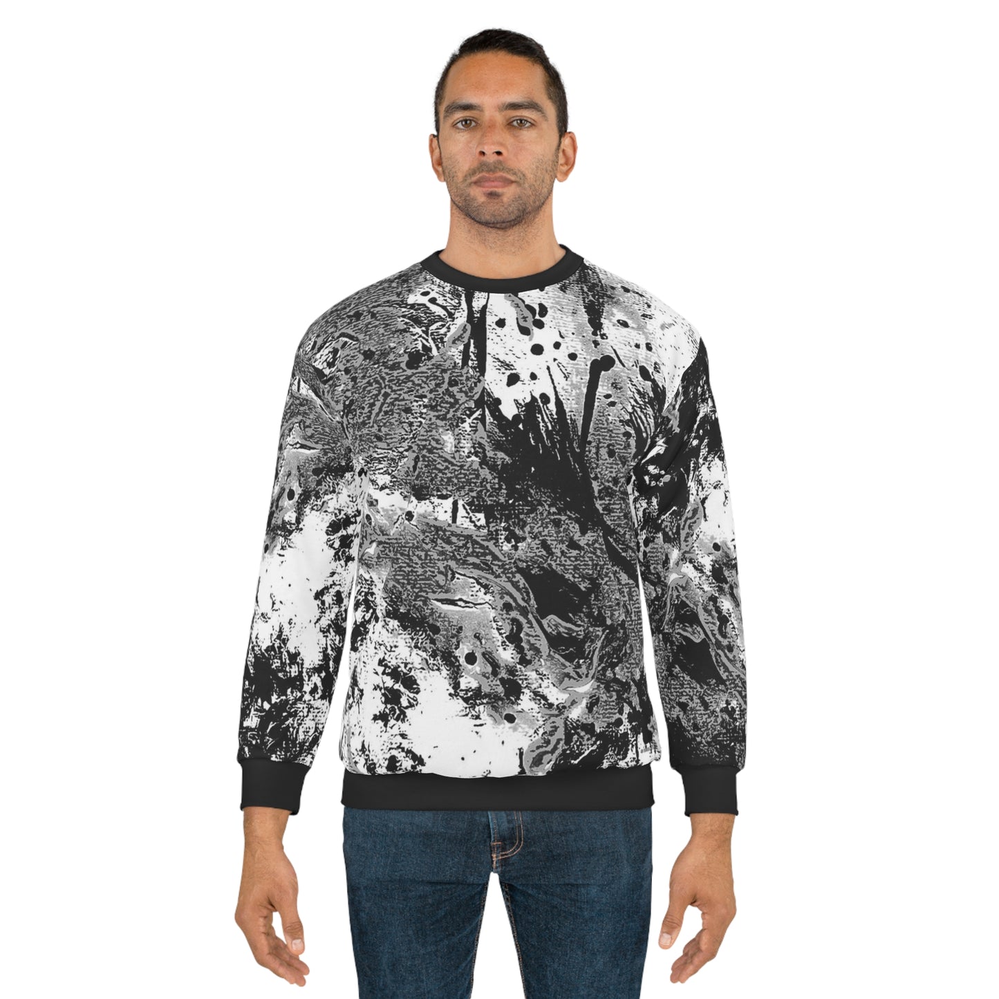 "Dreamy Love" (Cosmic Fusion - White/Black/Gray) - Unisex Sweatshirt (w/ heart)