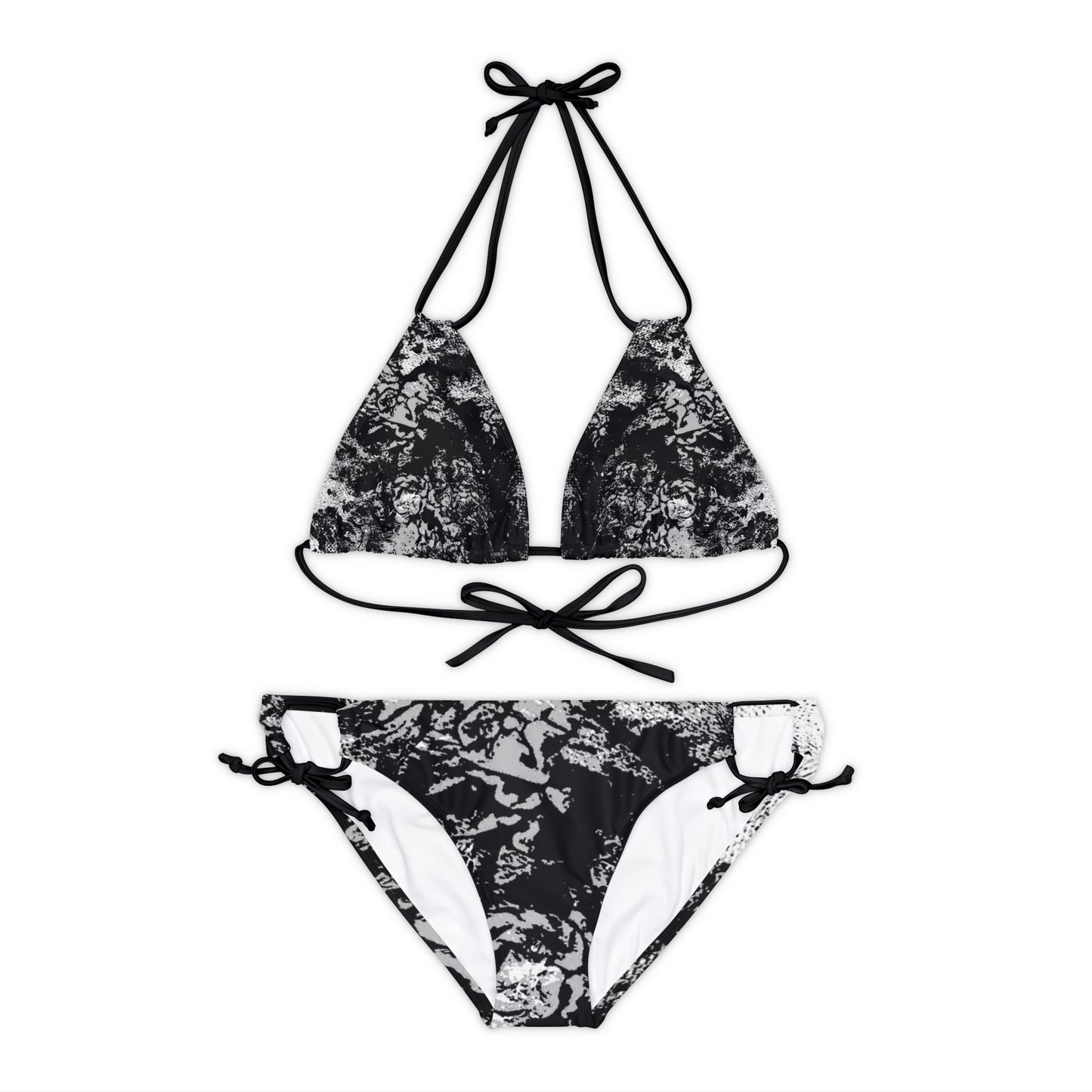 "Mystic Cube" (Cosmic Fusion - Medium Charcoal) - Strappy Bikini Set