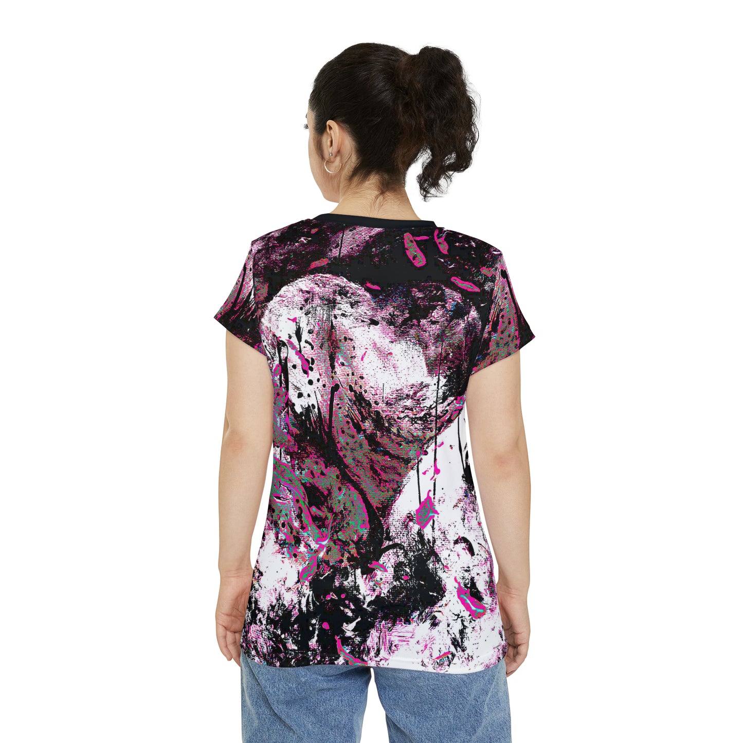 "Dreamy Love" (Cosmic Fusion - Magenta) - Women's Scoop Neck Tee (w/ heart)