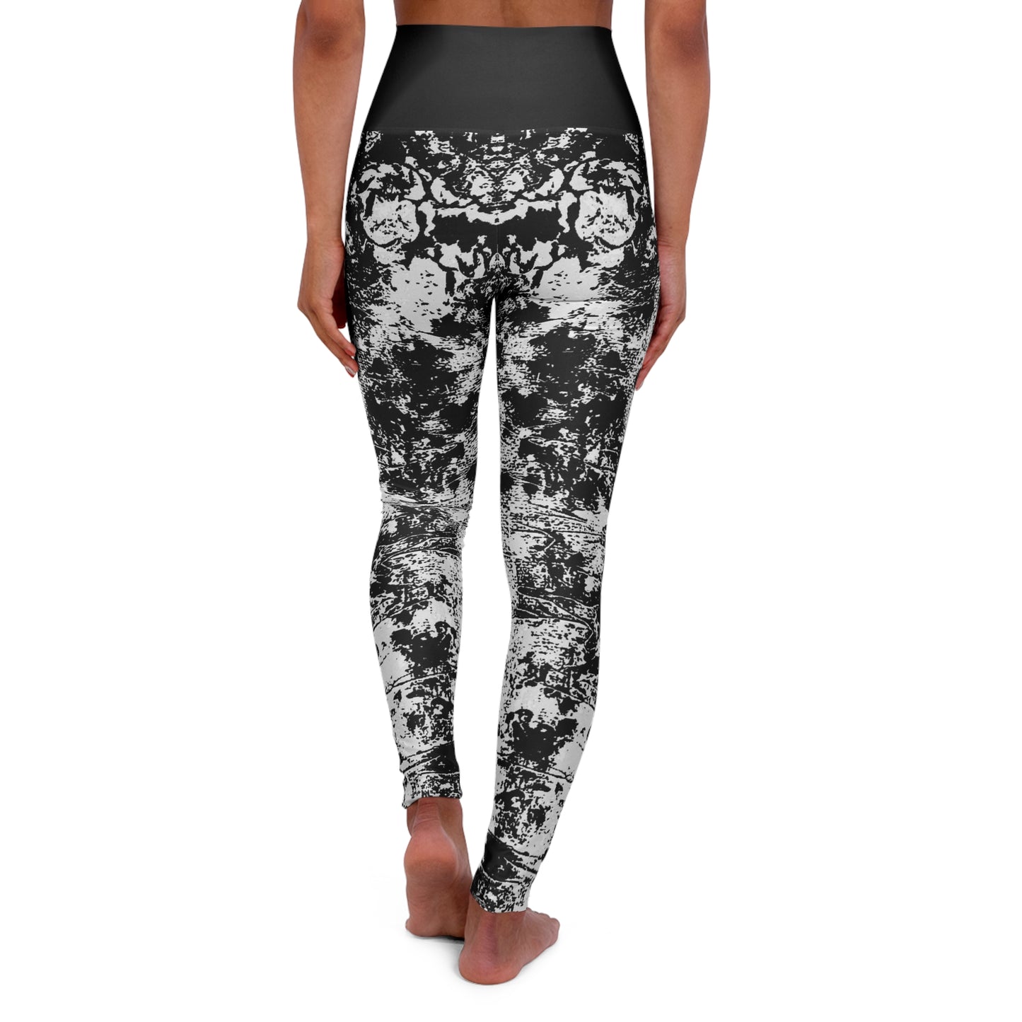 "Mystic Cube" (Cosmic Fusion - Light Charcoal) - High Waisted Yoga Leggings