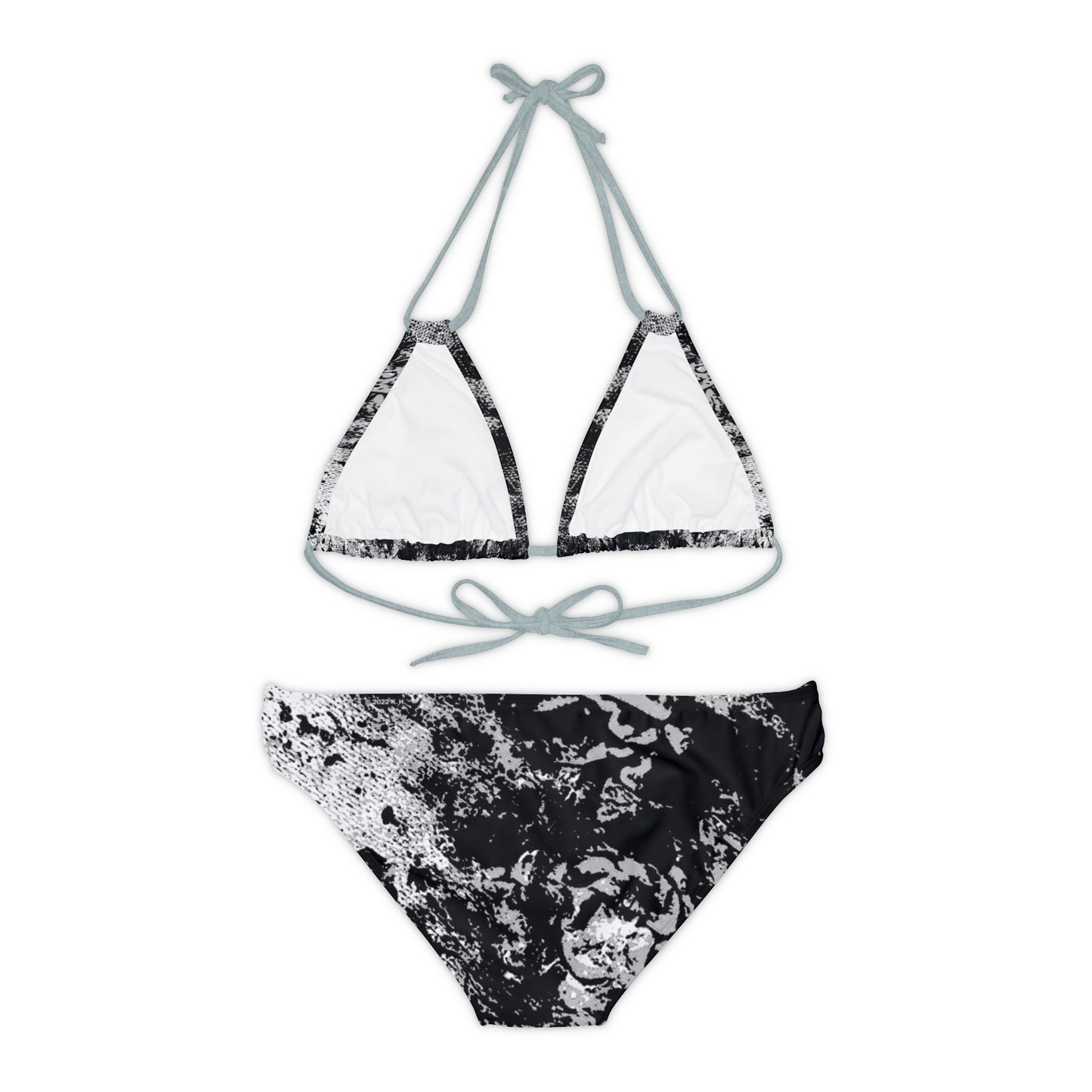 "Mystic Cube" (Cosmic Fusion - Medium Charcoal) - Strappy Bikini Set