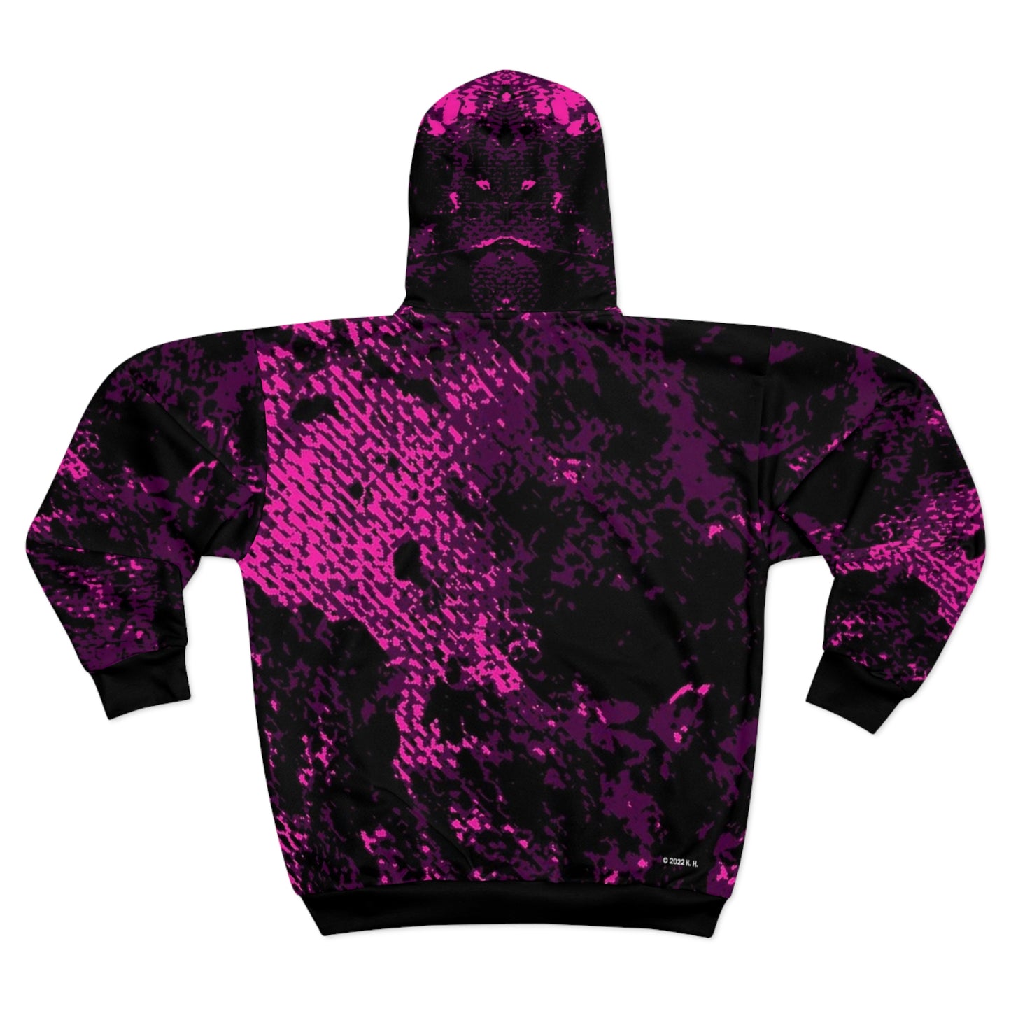 "Mystic Cube" (Cosmic Fusion - Dark Violet/Magenta) - Unisex Zip Hoodie