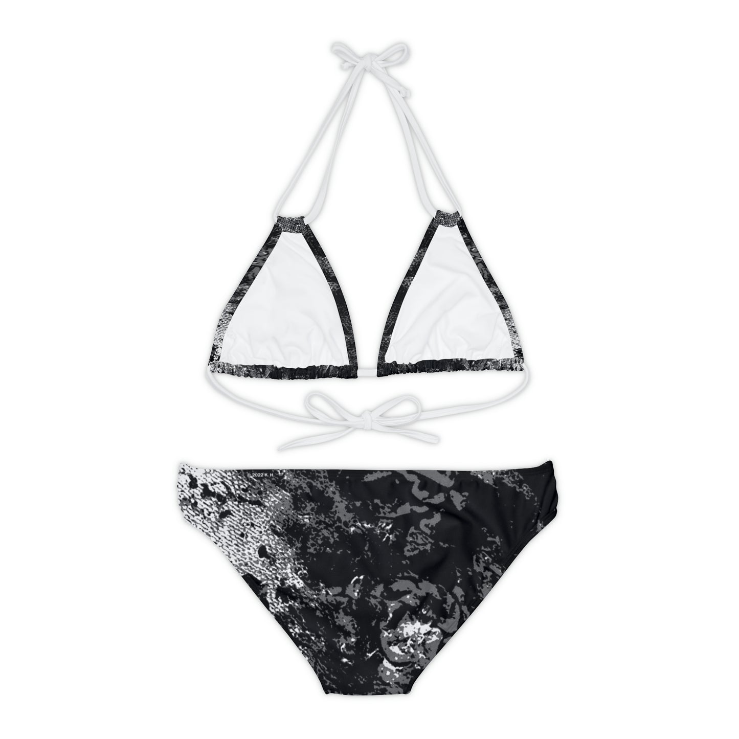 "Mystic Cube" (Cosmic Fusion - Dark Charcoal) - Strappy Bikini Set