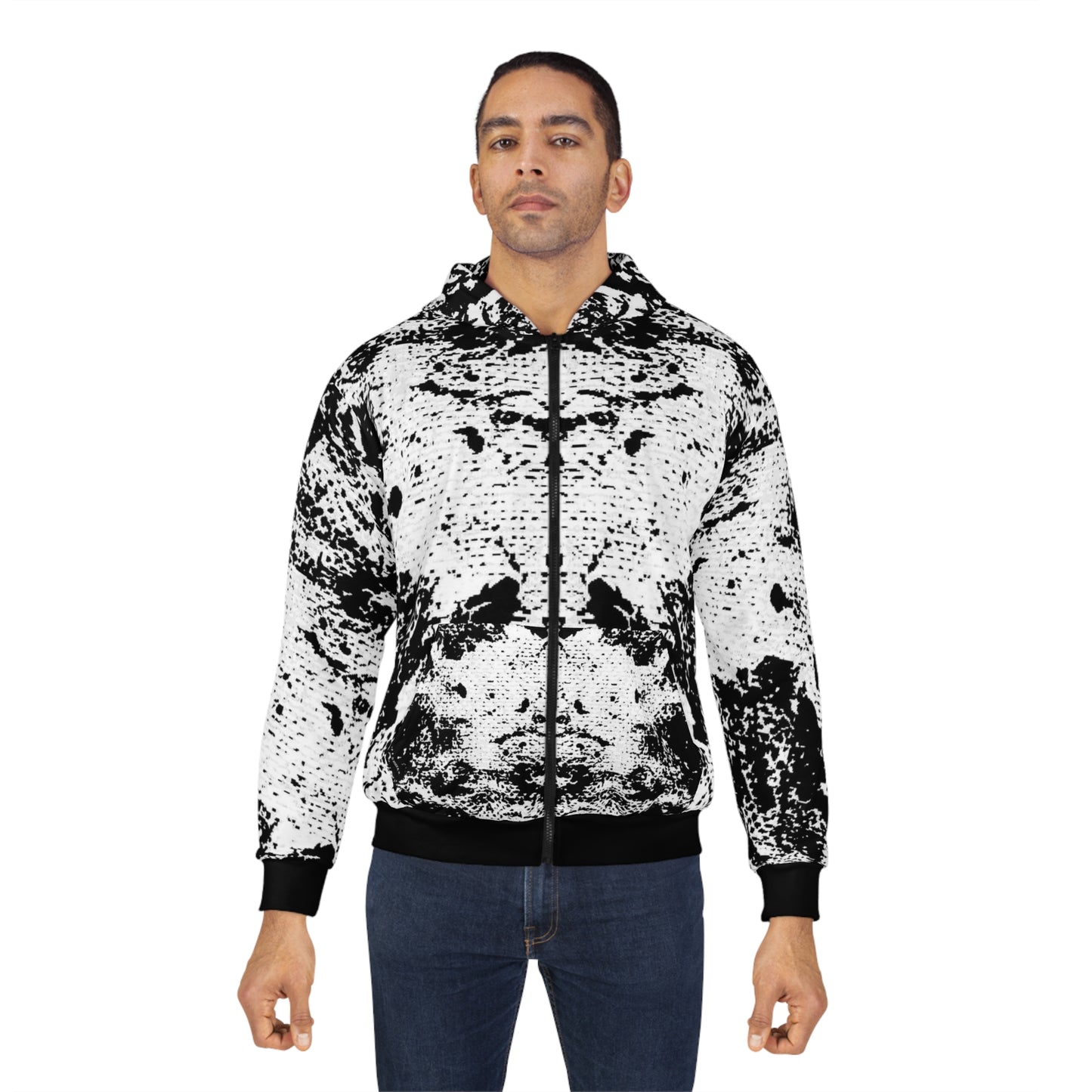 "Mystic Cube" (Cosmic Fusion - Light Charcoal) - Unisex Zip Hoodie