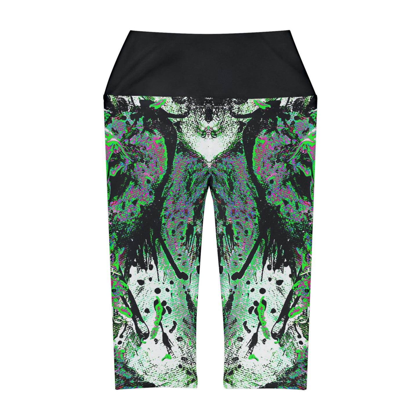 "Dreamy Love" (Cosmic Fusion - Shamrock Green) - Yoga Capri Leggings