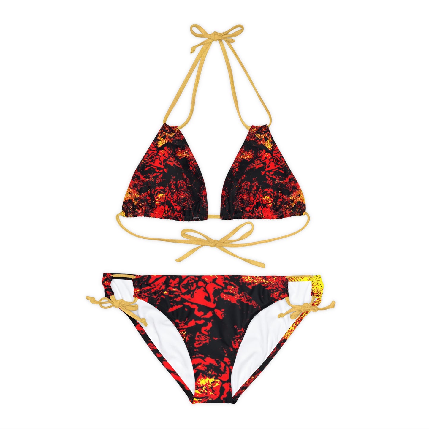 "Mystic Cube" (Cosmic Fusion - Persimmon) - Strappy Bikini Set