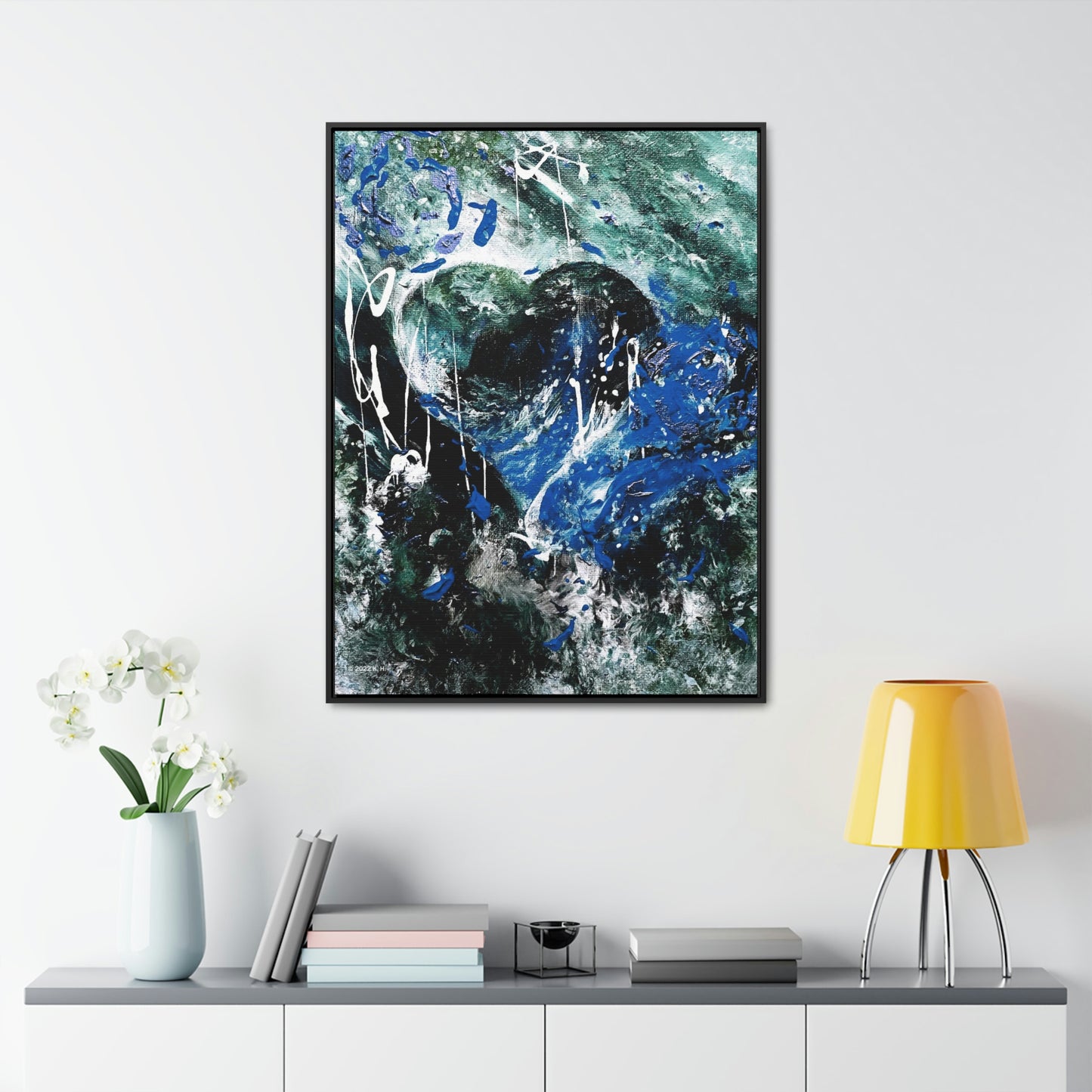 "Dreamy Love" (Sapphire) - Gallery Canvas Wraps, Vertical Frame