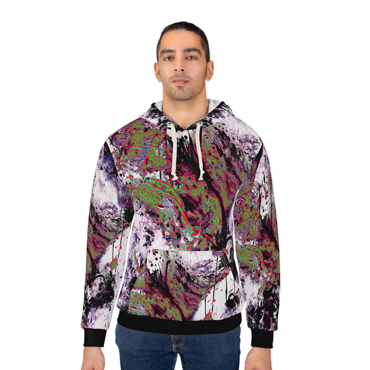 "Dreamy Love" (Cosmic Fusion - Green/Scarlet/Purple) - Unisex Pullover Hoodie (w/ heart)