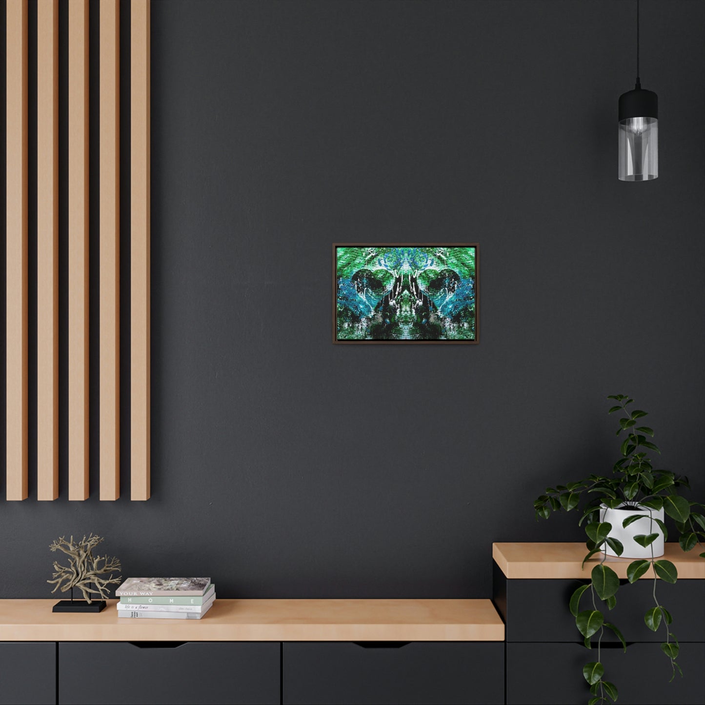 "Dreamy Love" (Forest Green/Teal II) - Gallery Canvas Wraps, Horizontal Frame