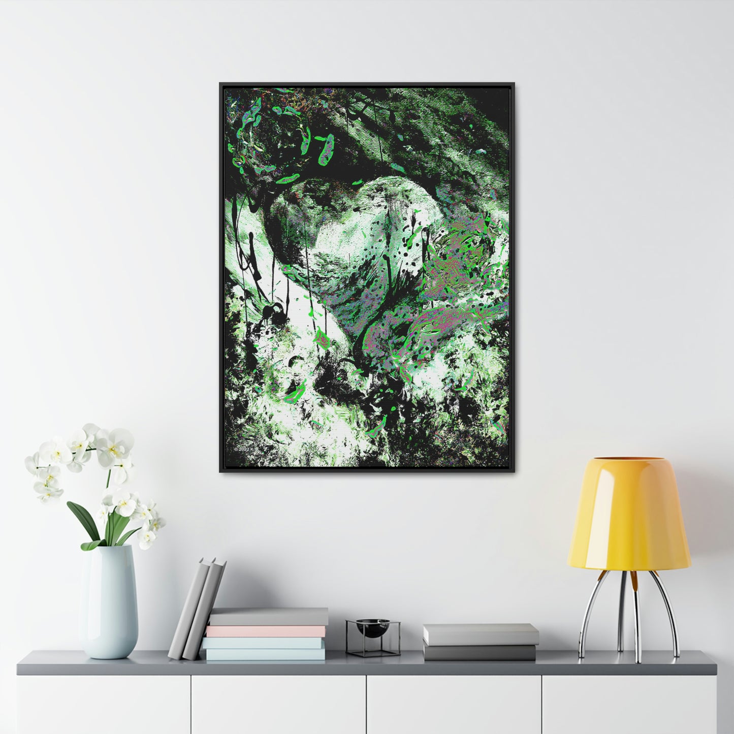 "Dreamy Love" (Cosmic Fusion - Shamrock Green) - Gallery Canvas Wraps, Vertical Frame