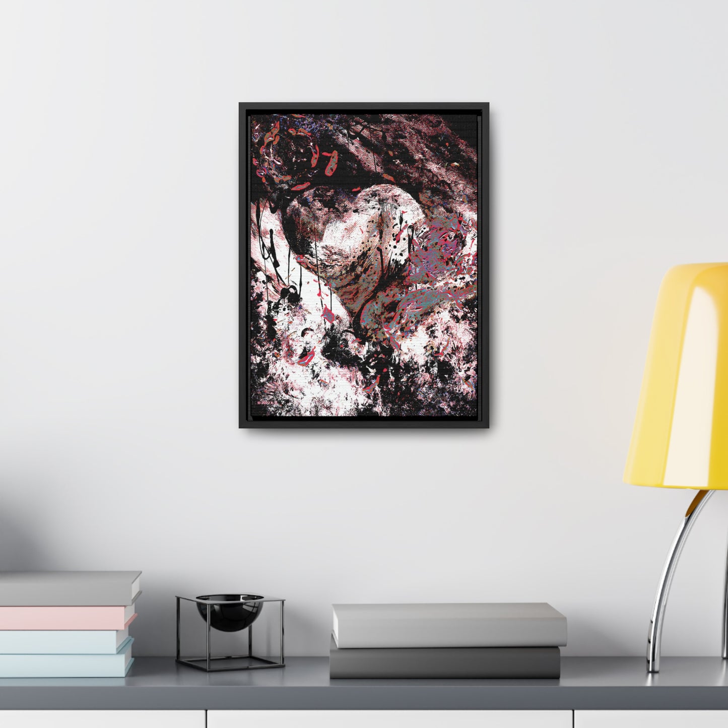 "Dreamy Love" (Cosmic Fusion - Persimmon) - Gallery Canvas Wraps, Vertical Frame
