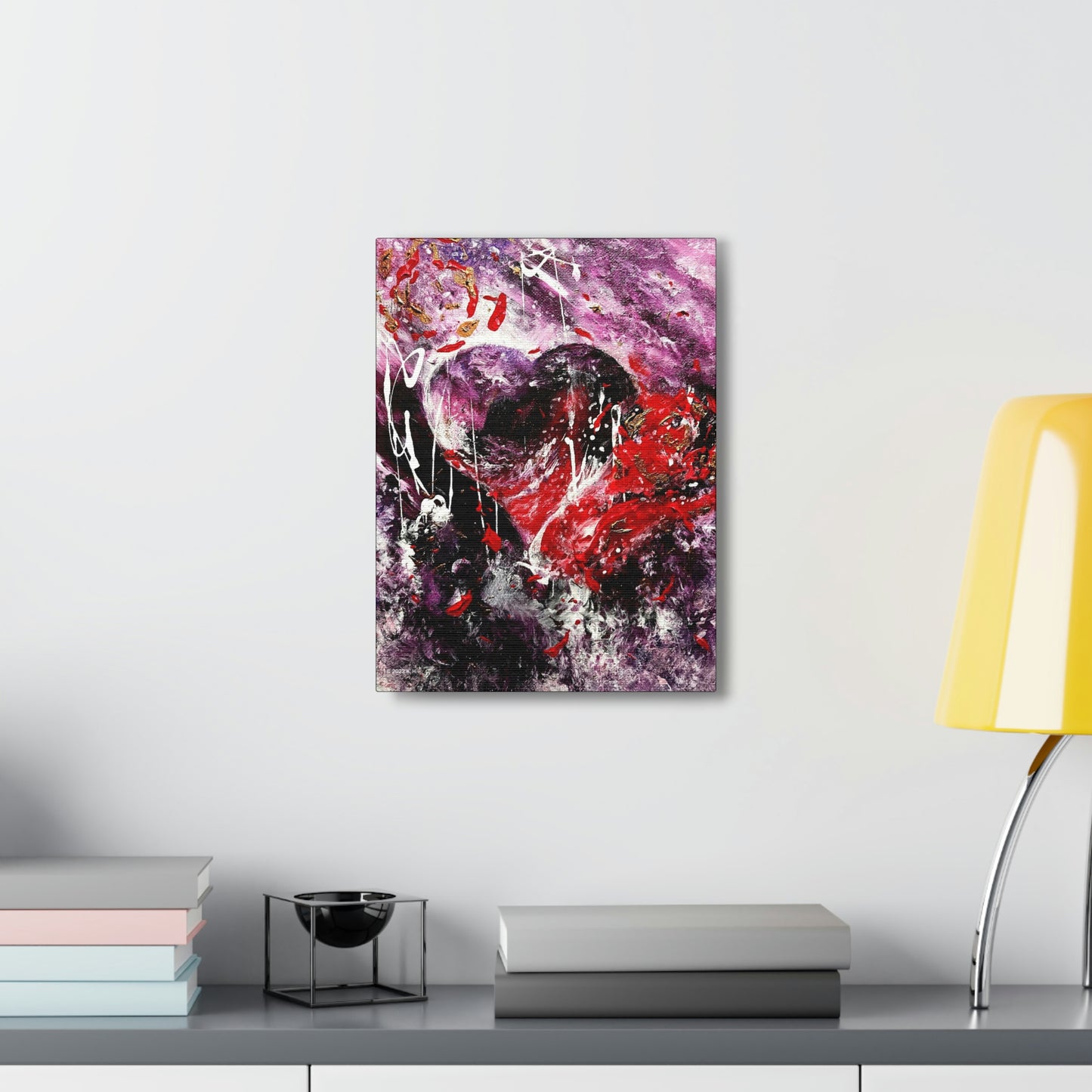 "Dreamy Love" (Scarlet/Plum) - Canvas Gallery Wraps