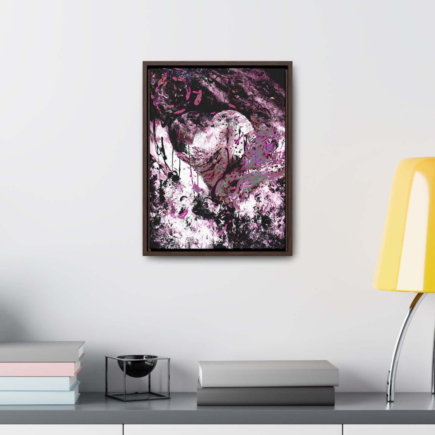 "Dreamy Love" (Cosmic Fusion - Angelic Pink) - Gallery Canvas Wraps, Vertical Frame