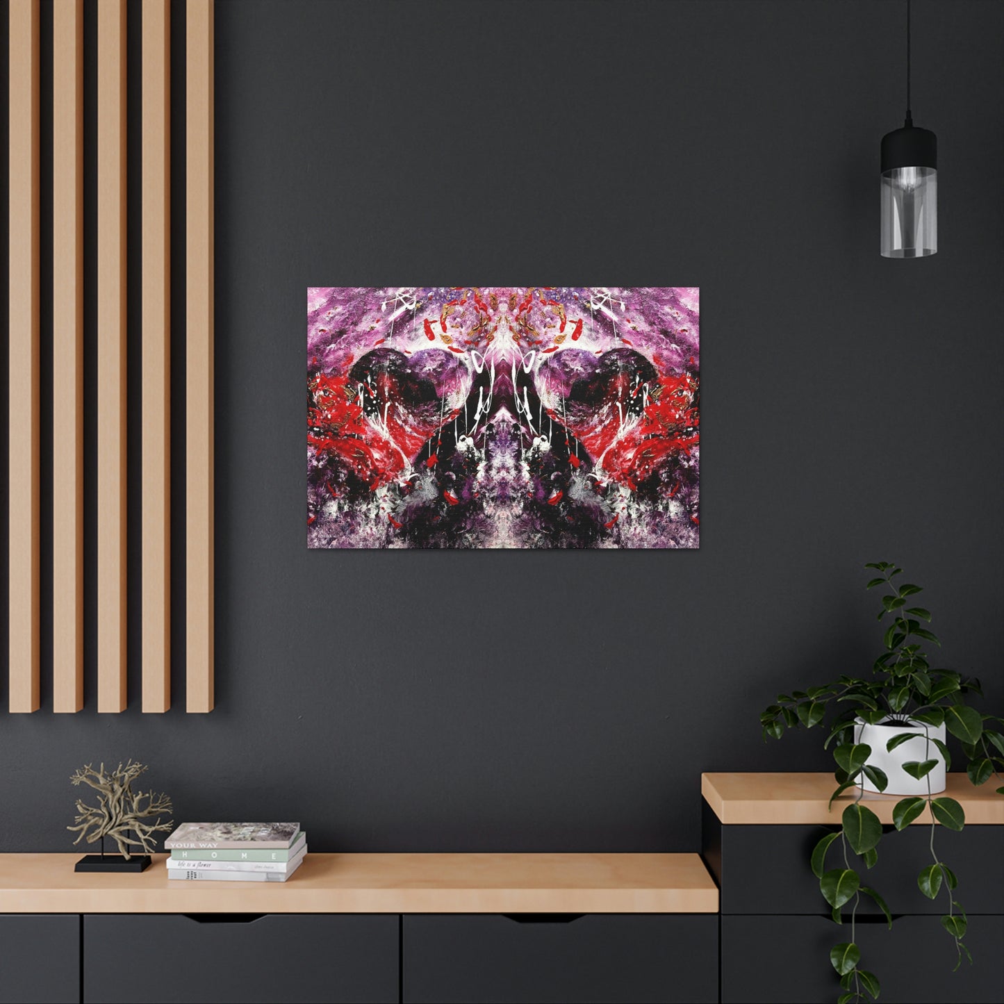 "Dreamy Love" (Scarlet/Plum II) - Canvas Gallery Wraps