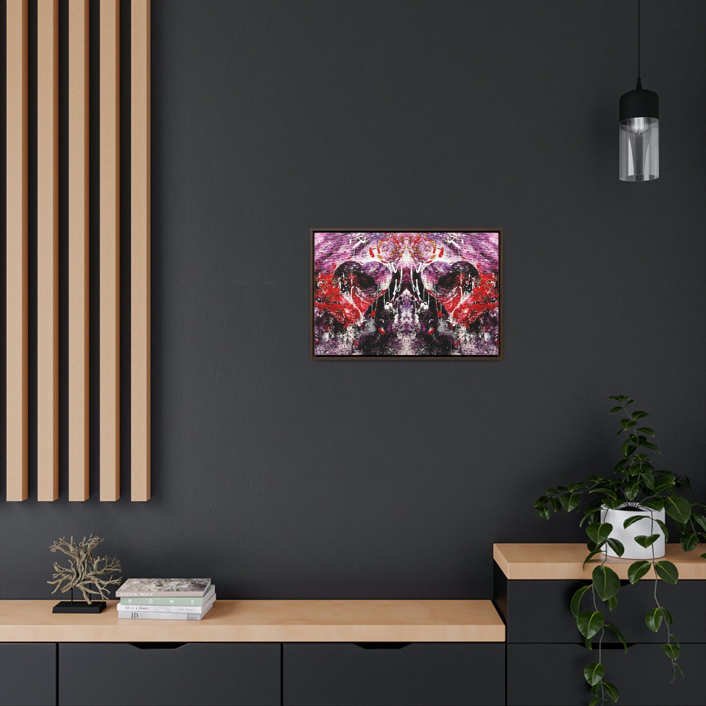 "Dreamy Love" (Scarlet/Plum II) - Gallery Canvas Wraps, Horizontal Frame