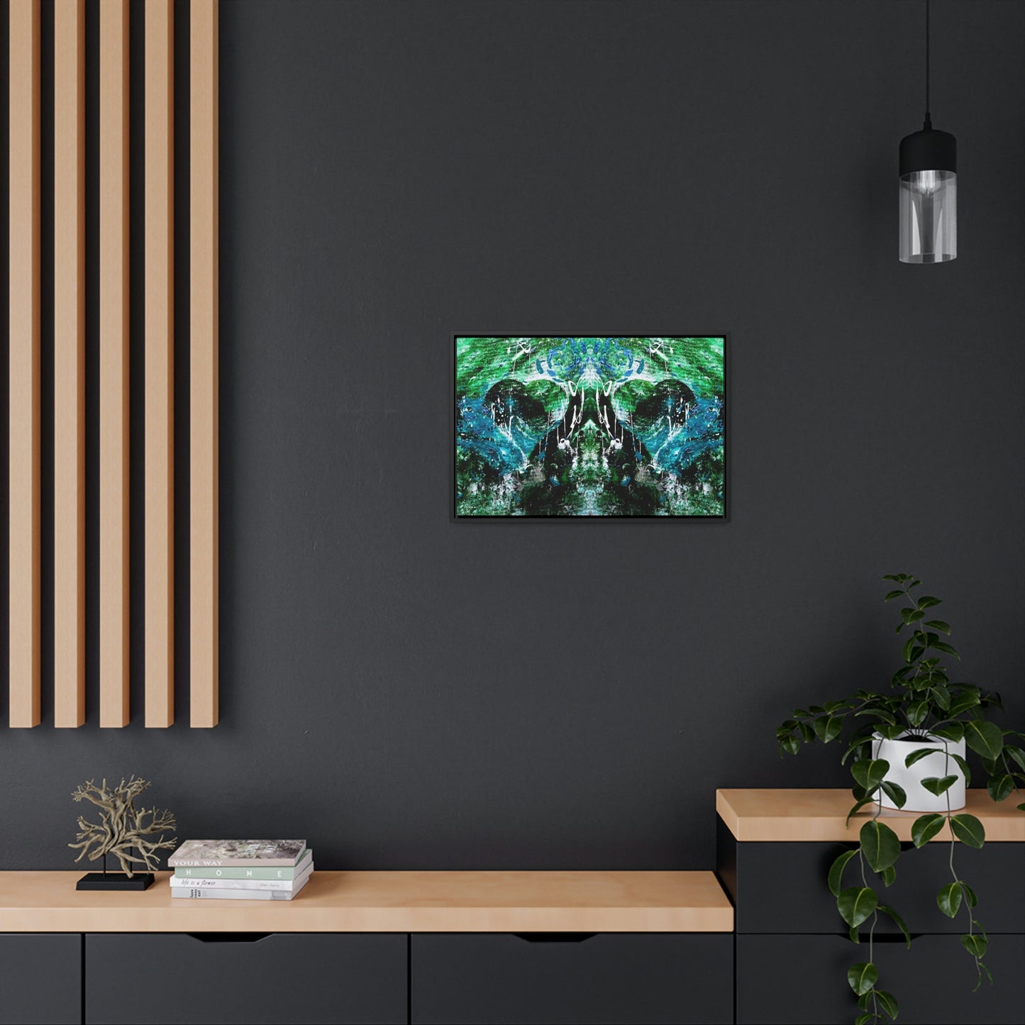"Dreamy Love" (Forest Green/Teal II) - Gallery Canvas Wraps, Horizontal Frame