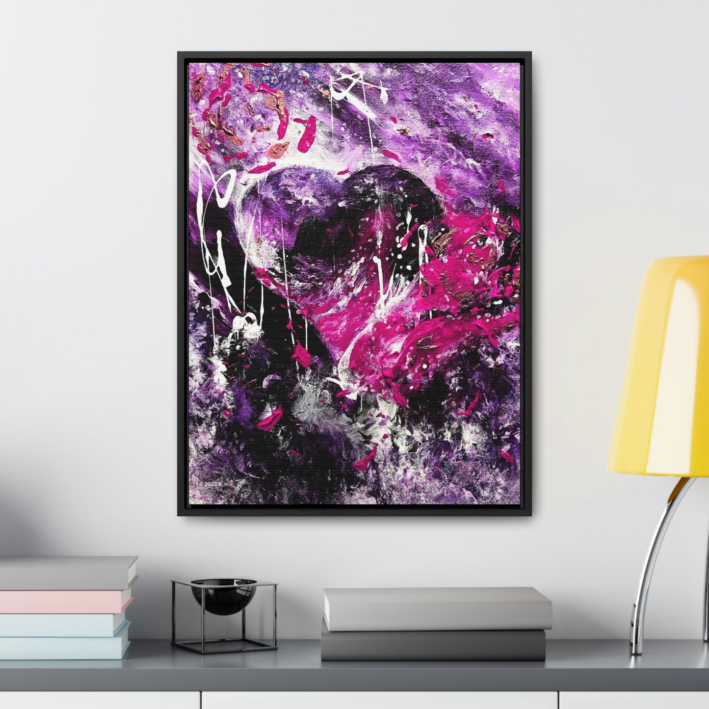 "Dreamy Love" (Magenta/Hot Pink) - Gallery Canvas Wraps, Vertical Frame