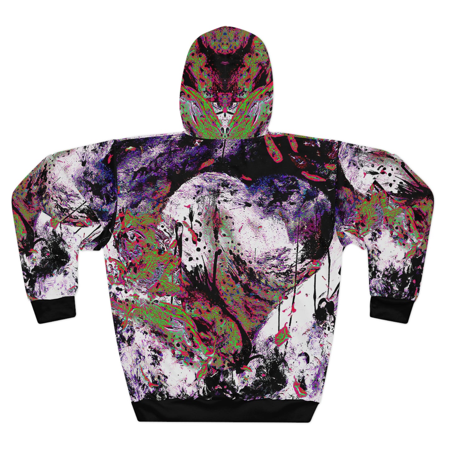 "Dreamy Love" (Cosmic Fusion - Green/Scarlet/Purple) - Unisex Pullover Hoodie (w/ heart)